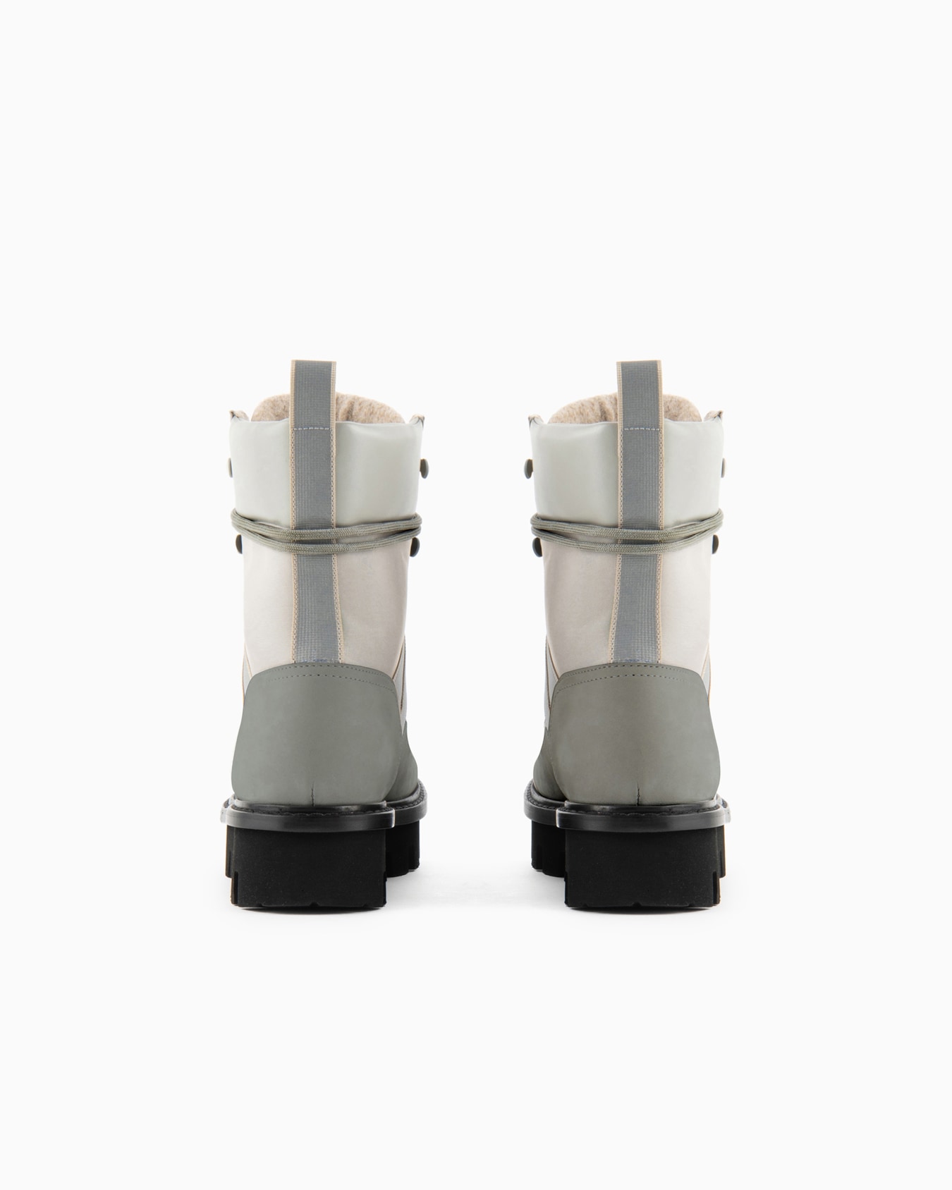 Giorgio Armani Neve lace-up ankle boots in nubuck, technical fabric and nappa leather Slide 2