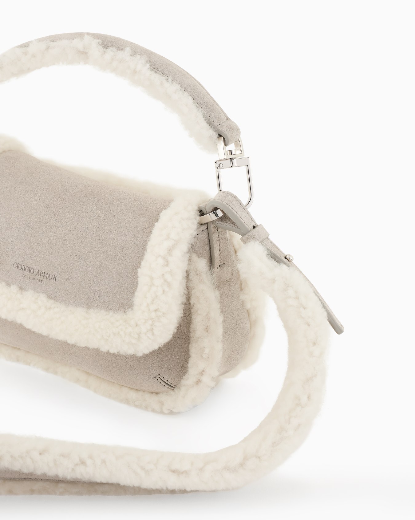 Giorgio Armani Neve la Prima Soft mini bag in suede and sheepskin Slide 4