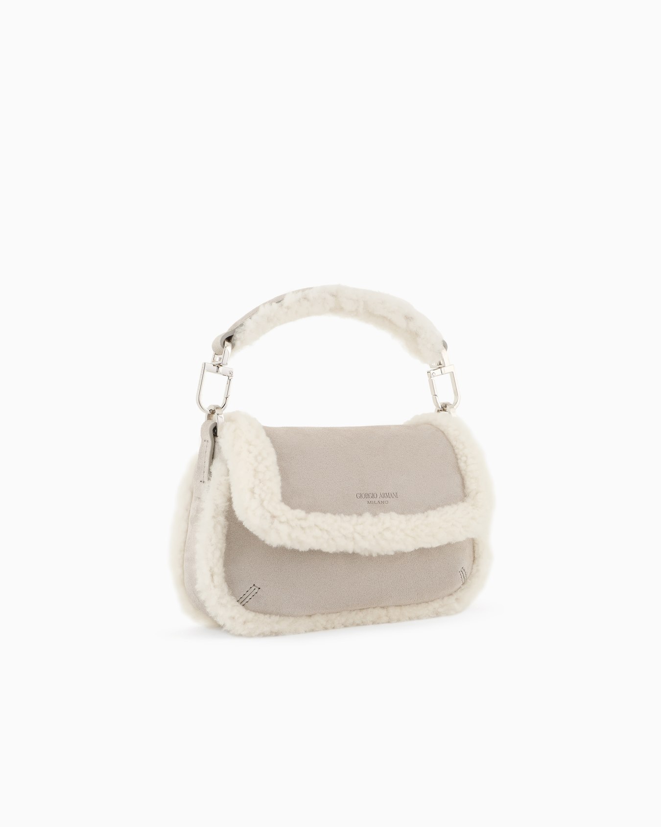 Giorgio Armani Neve la Prima Soft mini bag in suede and sheepskin Slide 1
