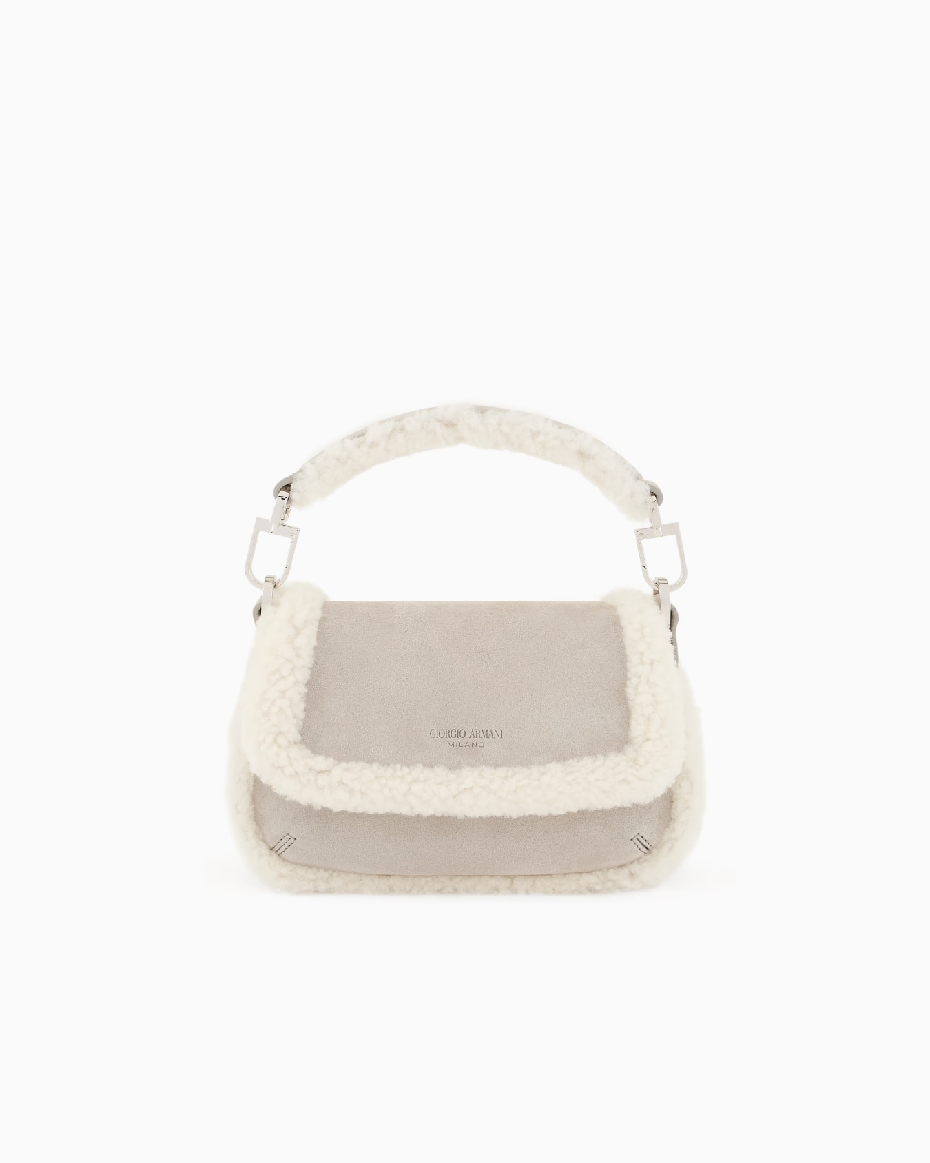 Giorgio Armani Neve la Prima Soft mini bag in suede and sheepskin Slide 0