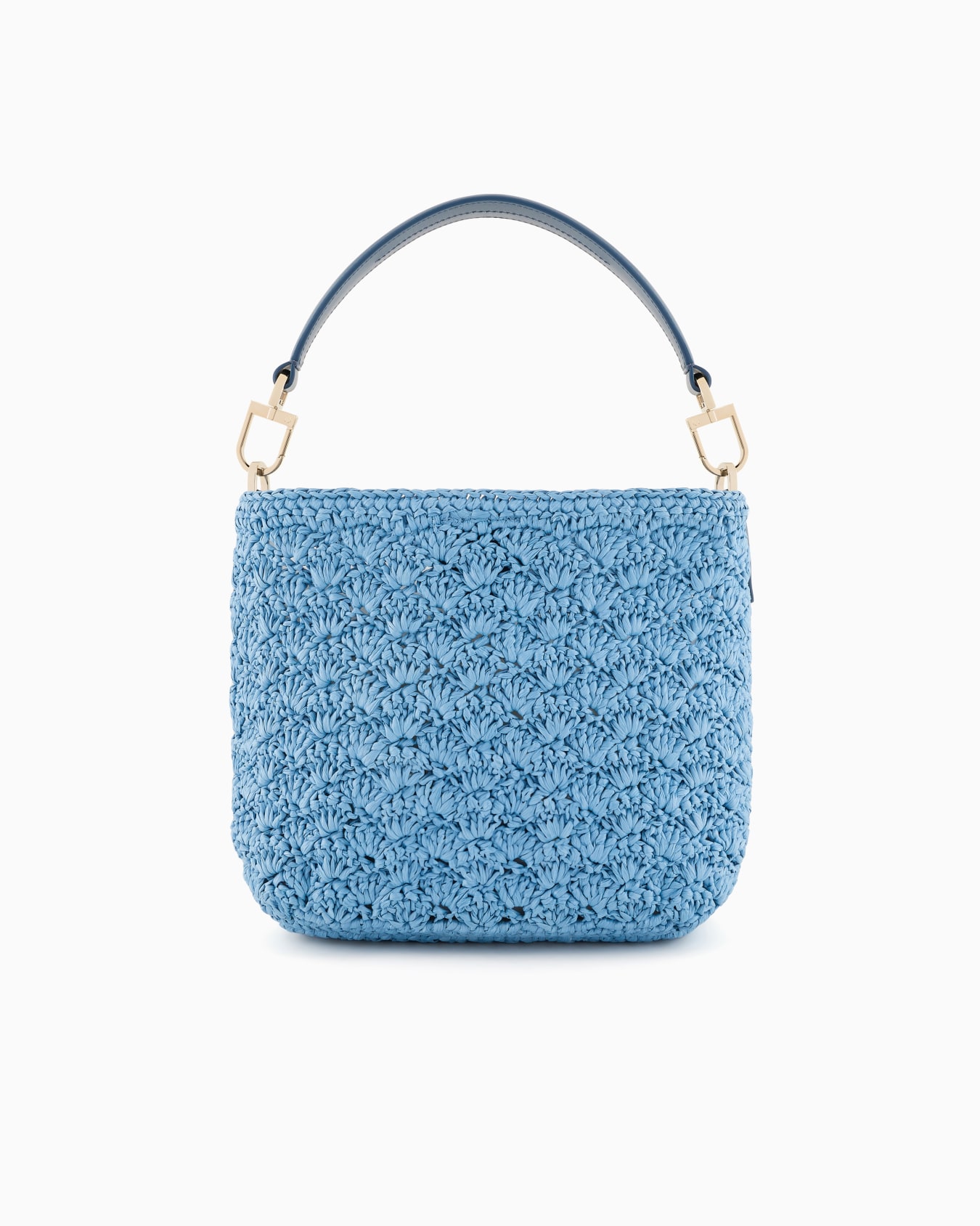 Kleine Umhängetasche aus Raffiabast, Fächernaht und Leder Folie 2