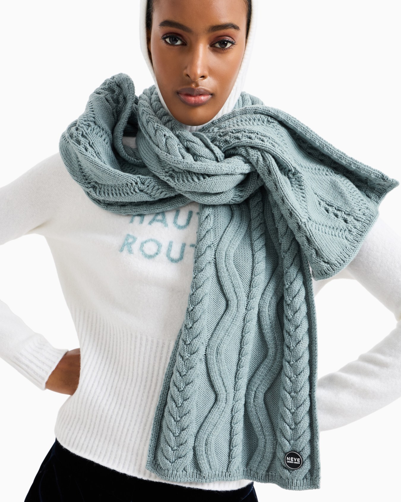 Giorgio Armani Neve virgin wool scarf Slide 2