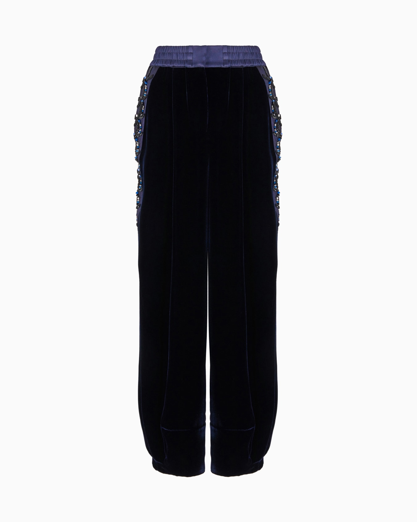 Velvet trousers with dragonfly embroidery Slide 0