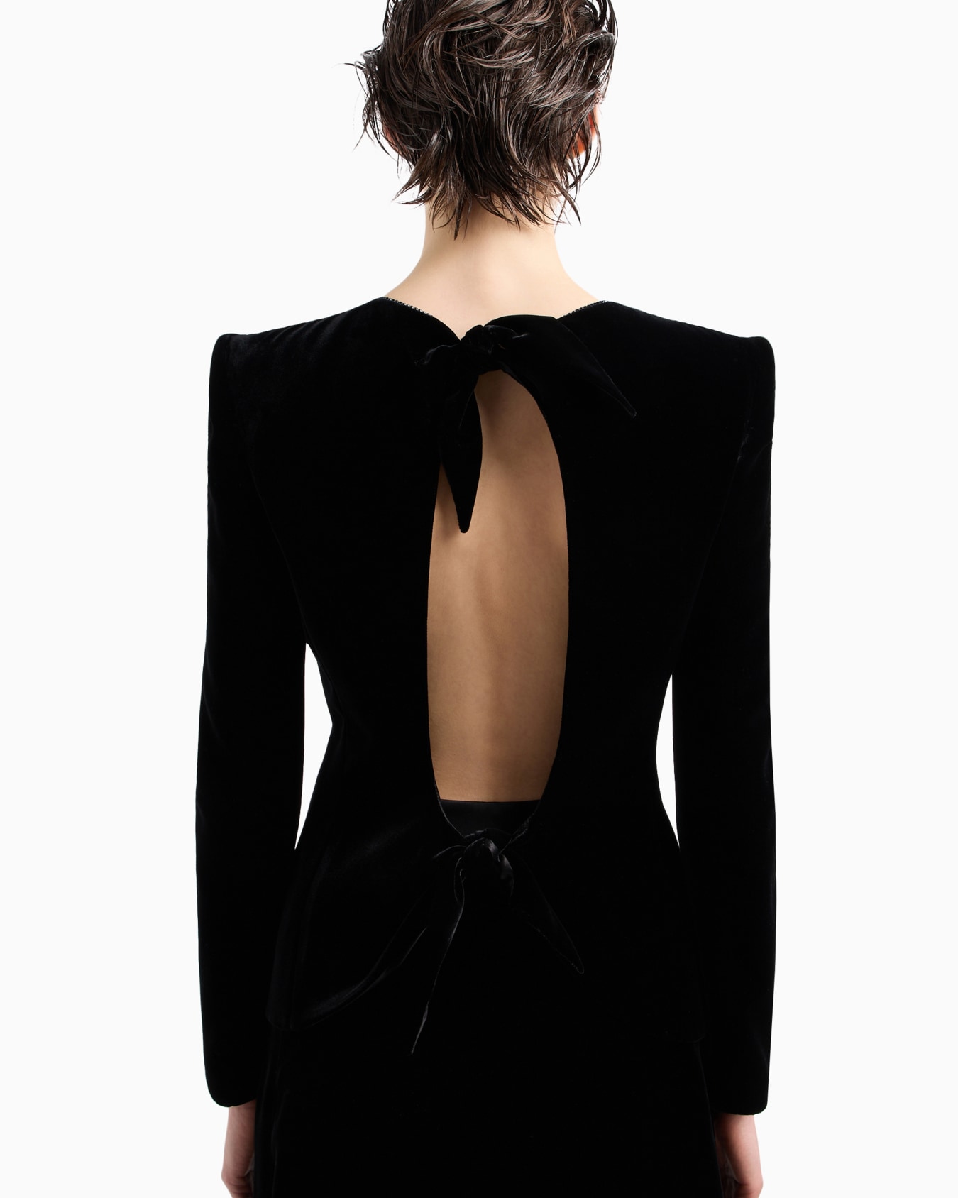 Giacca con zip in velluto con dettaglio fiocchi e ricamo Slide 4