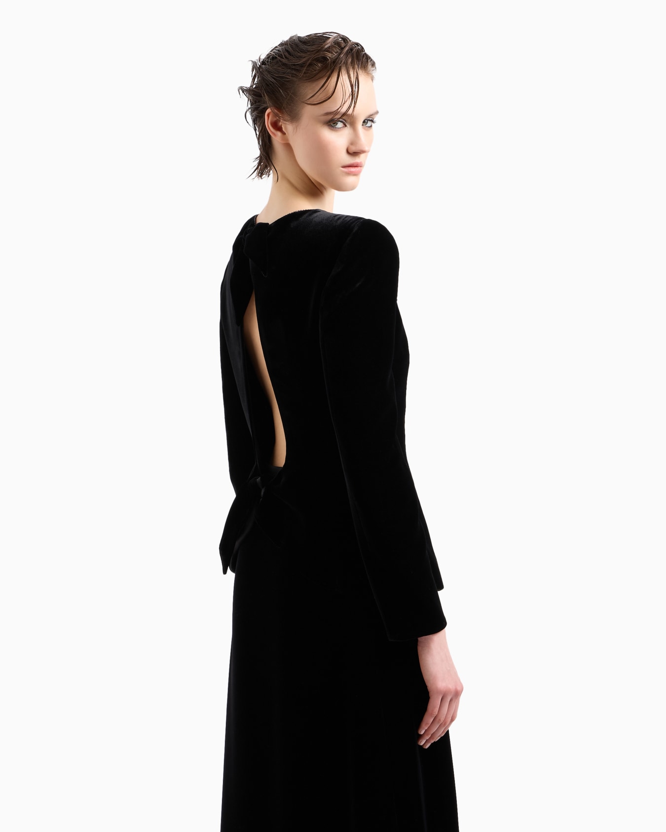 Giacca con zip in velluto con dettaglio fiocchi e ricamo Slide 2