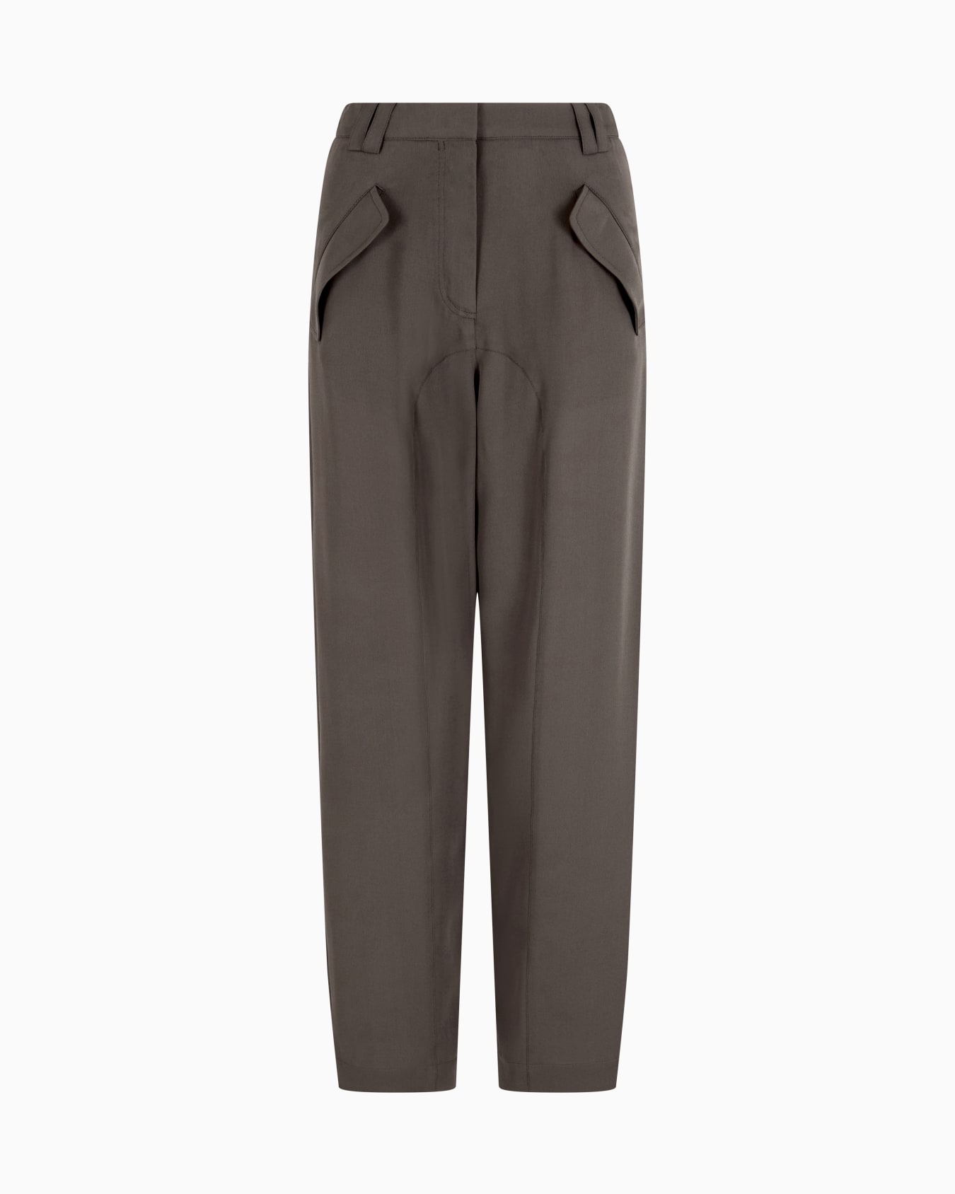 Triple silk georgette straight trousers Slide 0