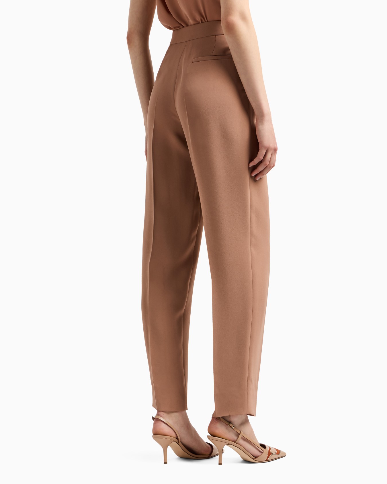 Silk cady trousers with pleats Slide 2