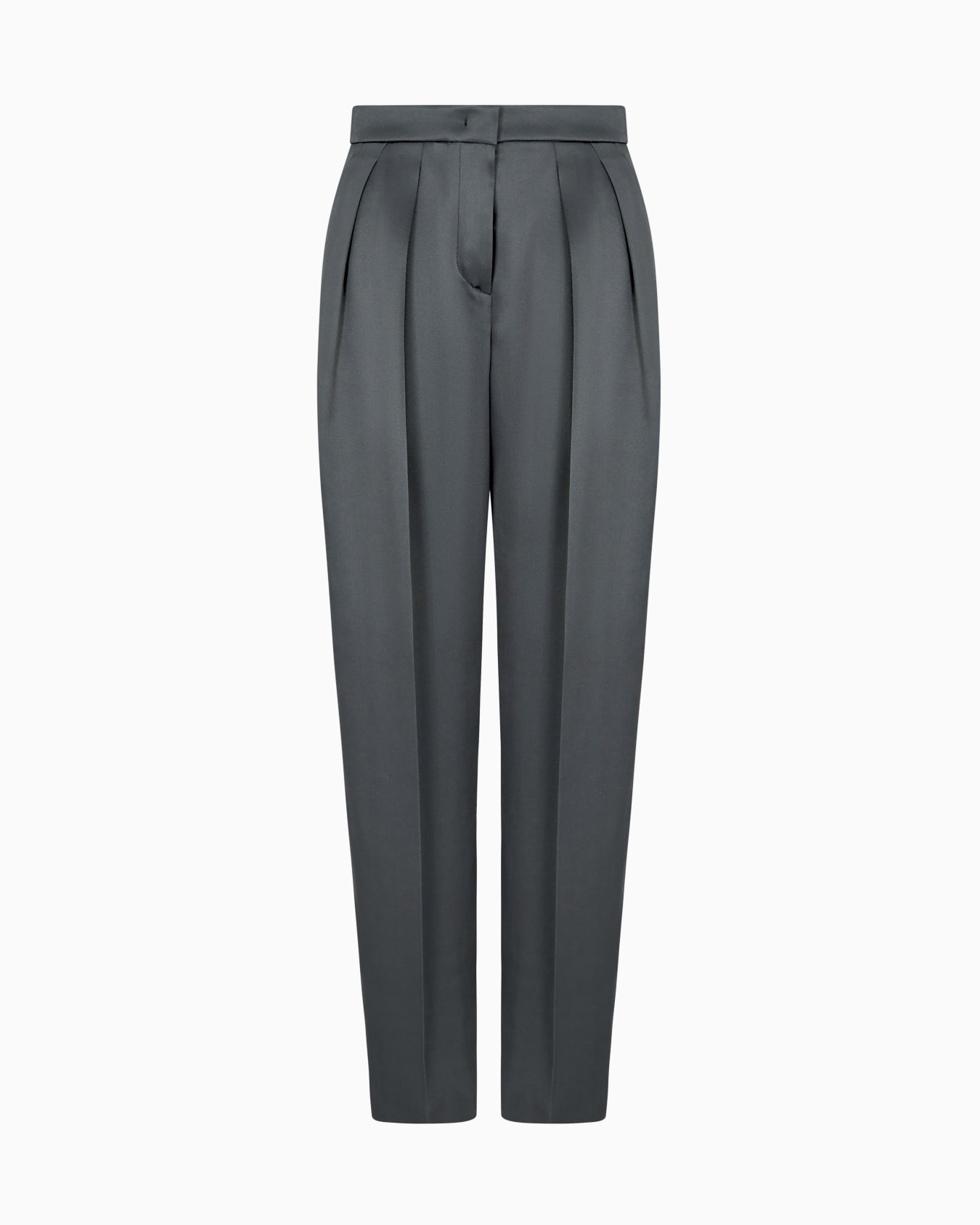 Double-sided silk-satin two-pleat trousers Slide 0
