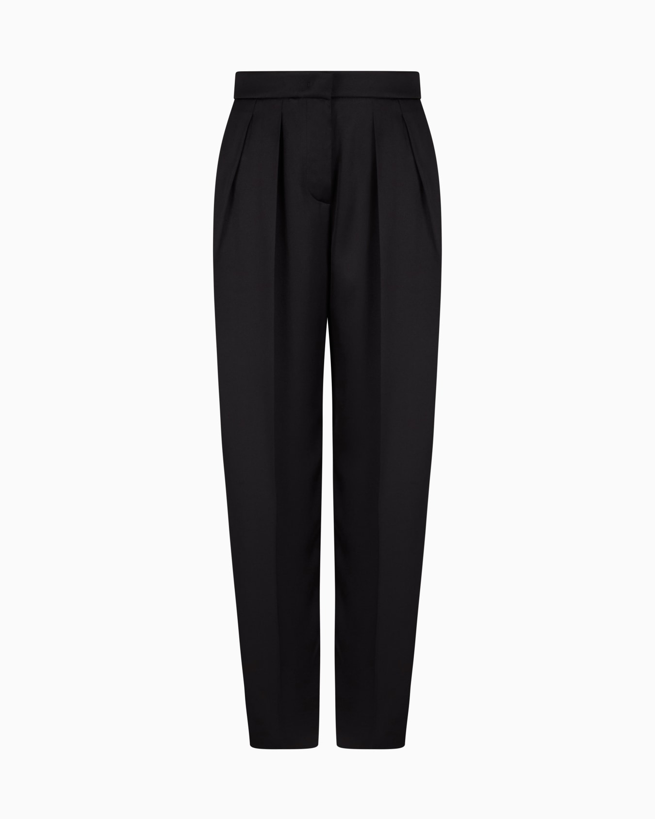 Double-sided silk-satin two-pleat trousers Slide 0