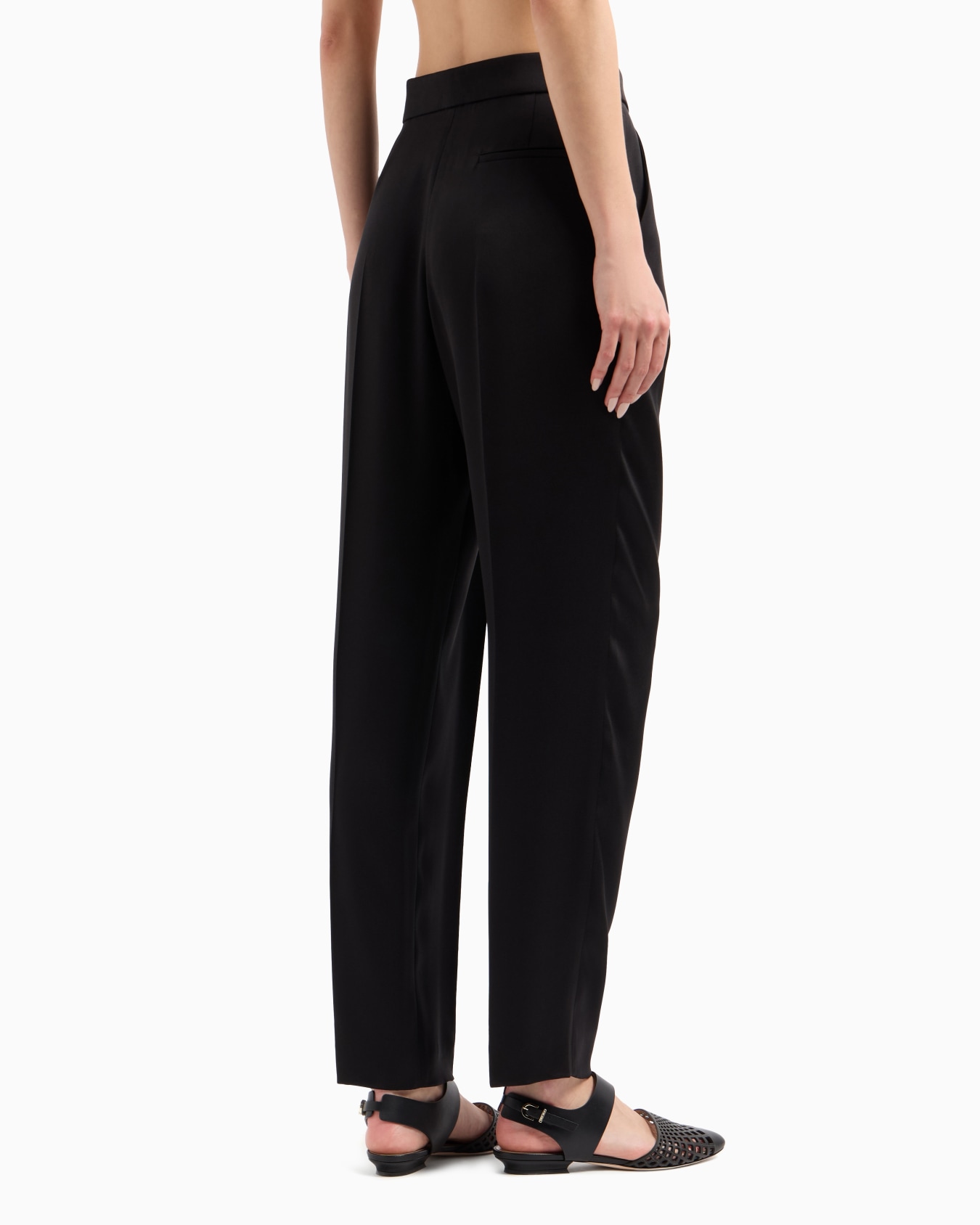 Double-sided silk-satin two-pleat trousers Slide 3