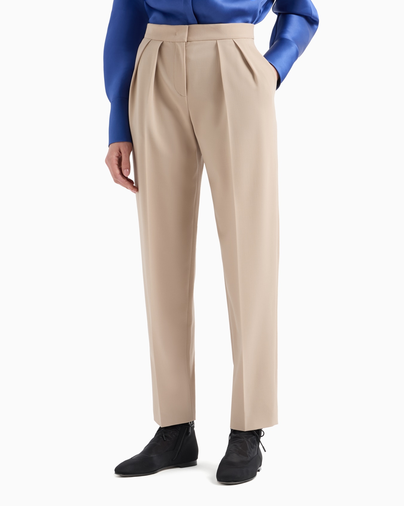 Two-pleat barathea-wool trousers Slide 4