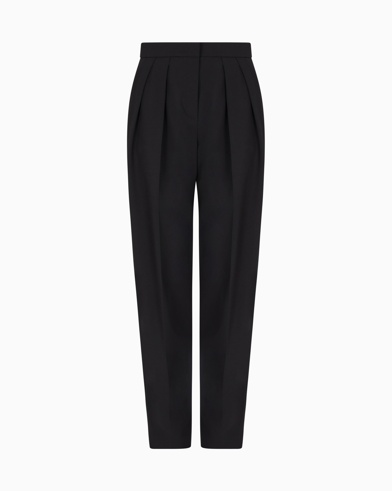 Pantaloni a due pinces in lana grain de poudre Slide 0