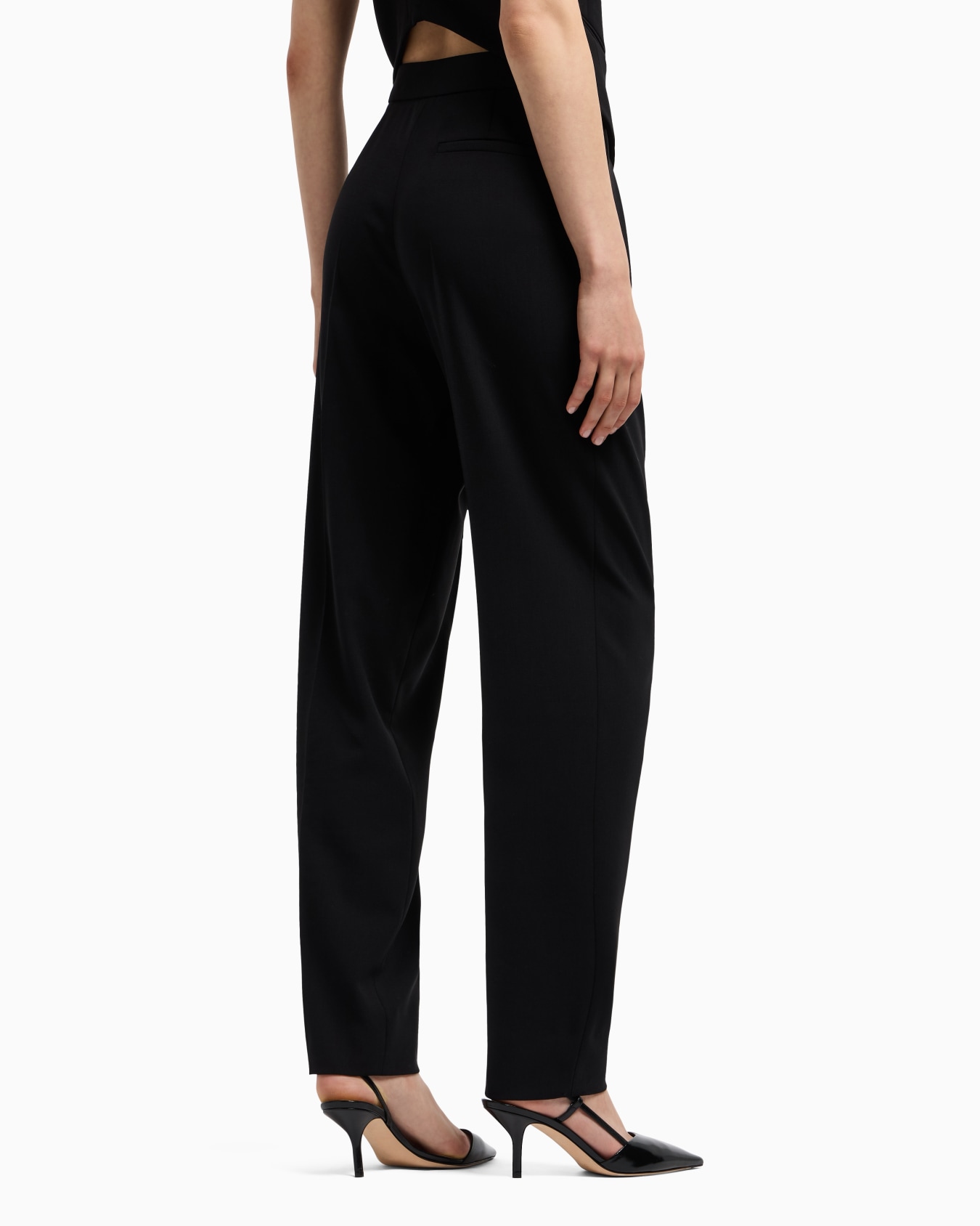 Pantaloni a due pinces in lana grain de poudre Slide 2