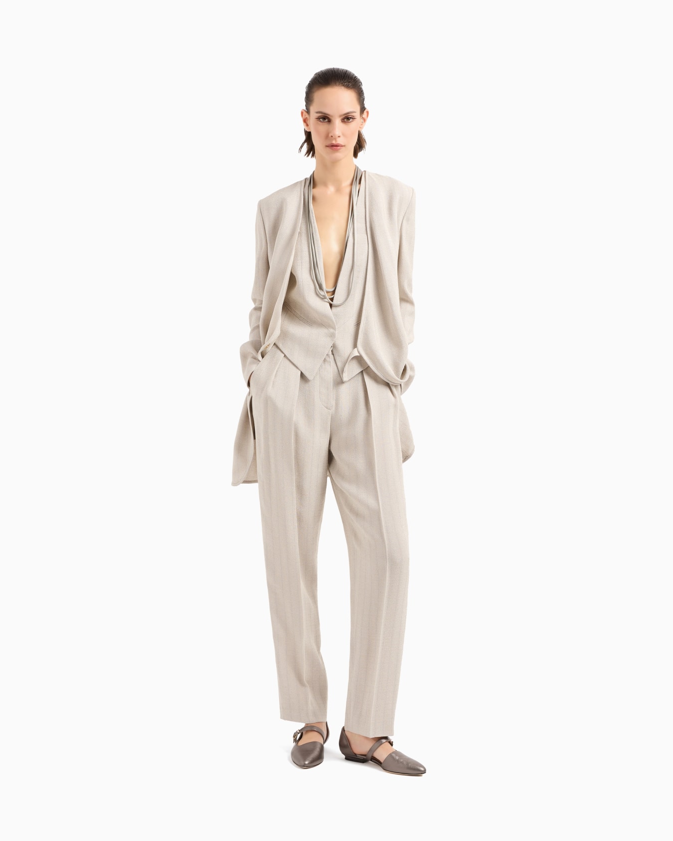 Armure viscose double-pleat trousers Slide 2
