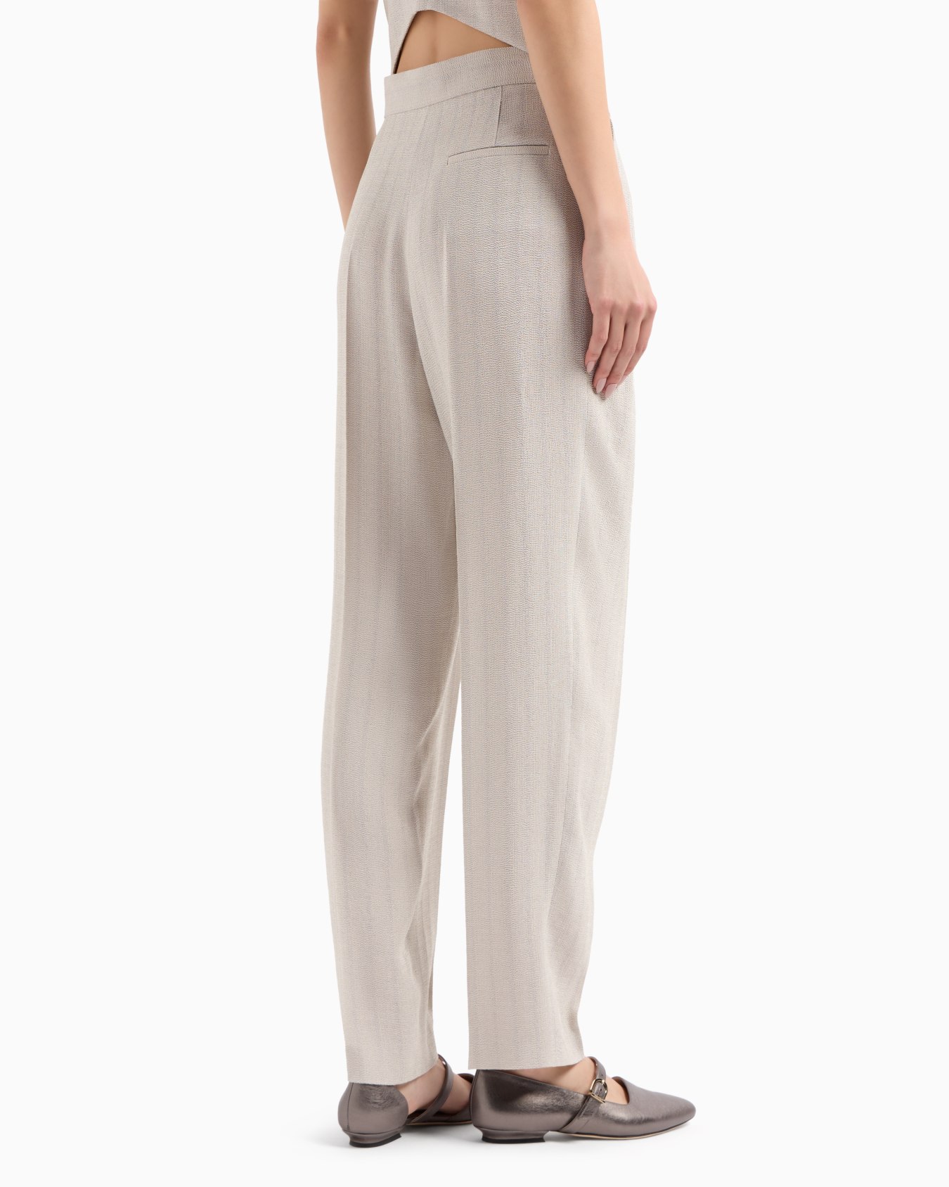 Armure viscose double-pleat trousers Slide 3