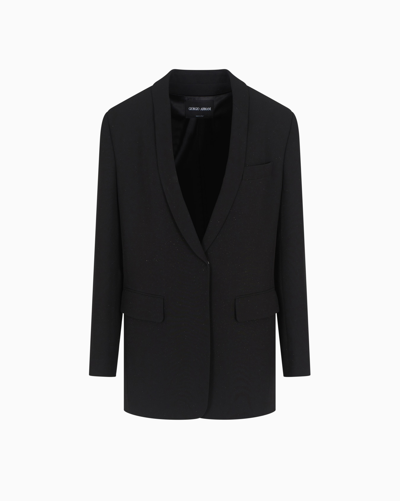 Glitter silk-cady single-breasted jacket Slide 0