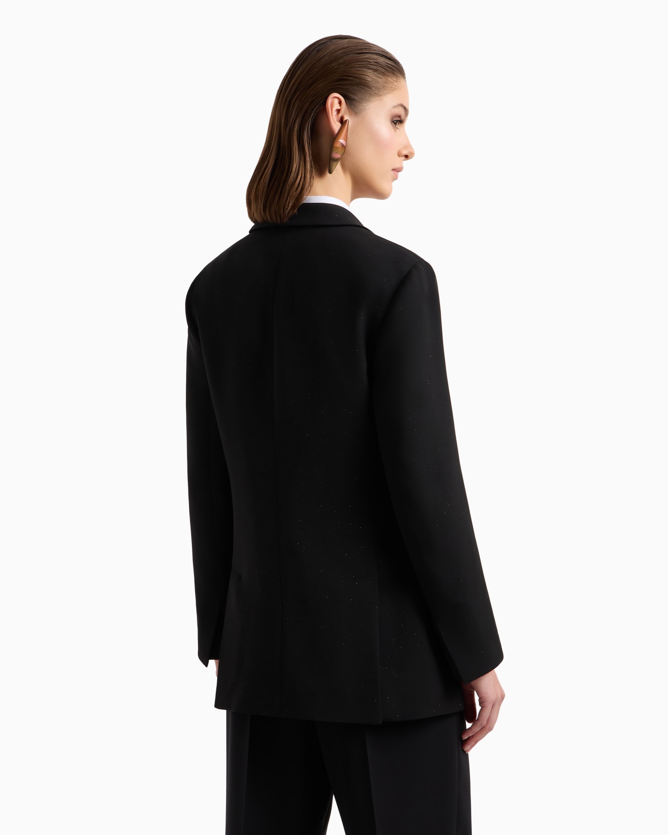 Glitter silk-cady single-breasted jacket Slide 2