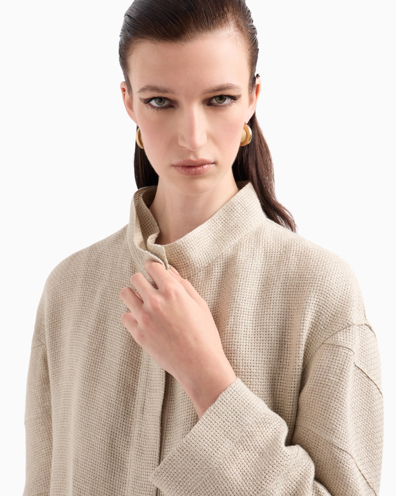 Single-breasted jacket in linen gauze Slide 5