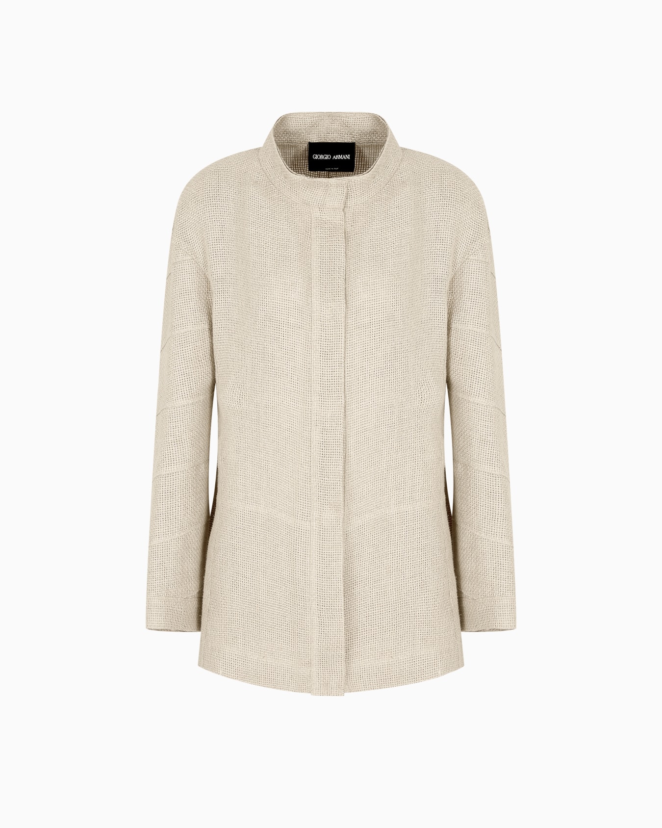 Single-breasted jacket in linen gauze Slide 0