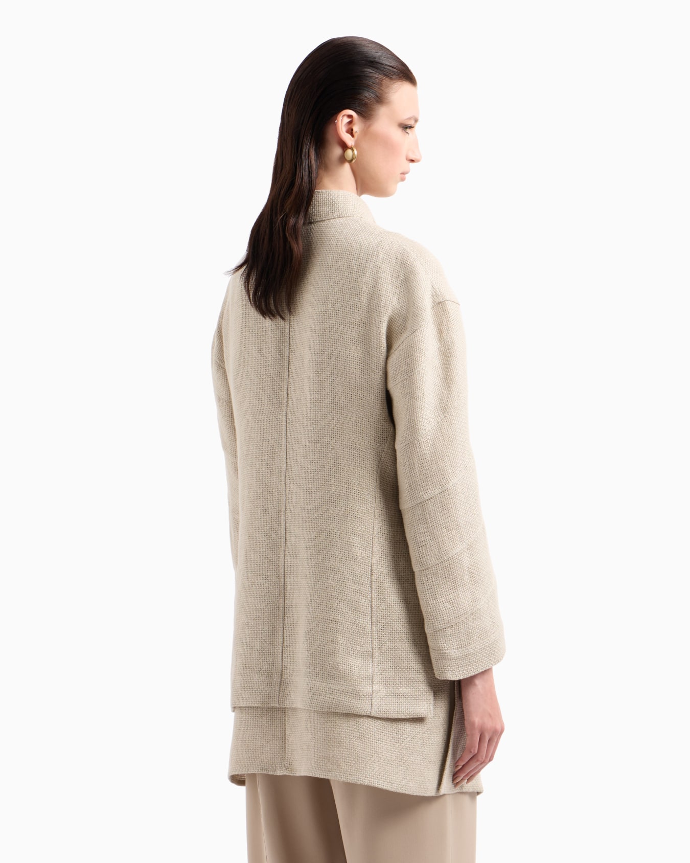 Single-breasted jacket in linen gauze Slide 3