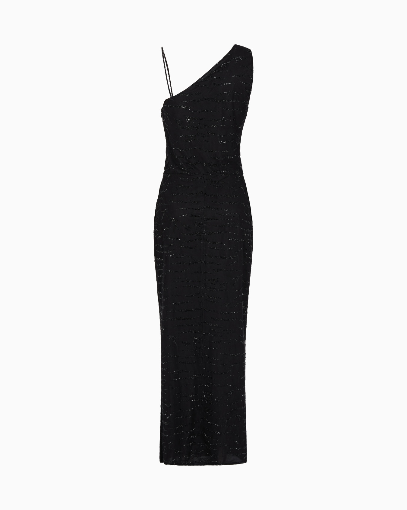 Silk long dress with rhinestone embroidery Slide 0