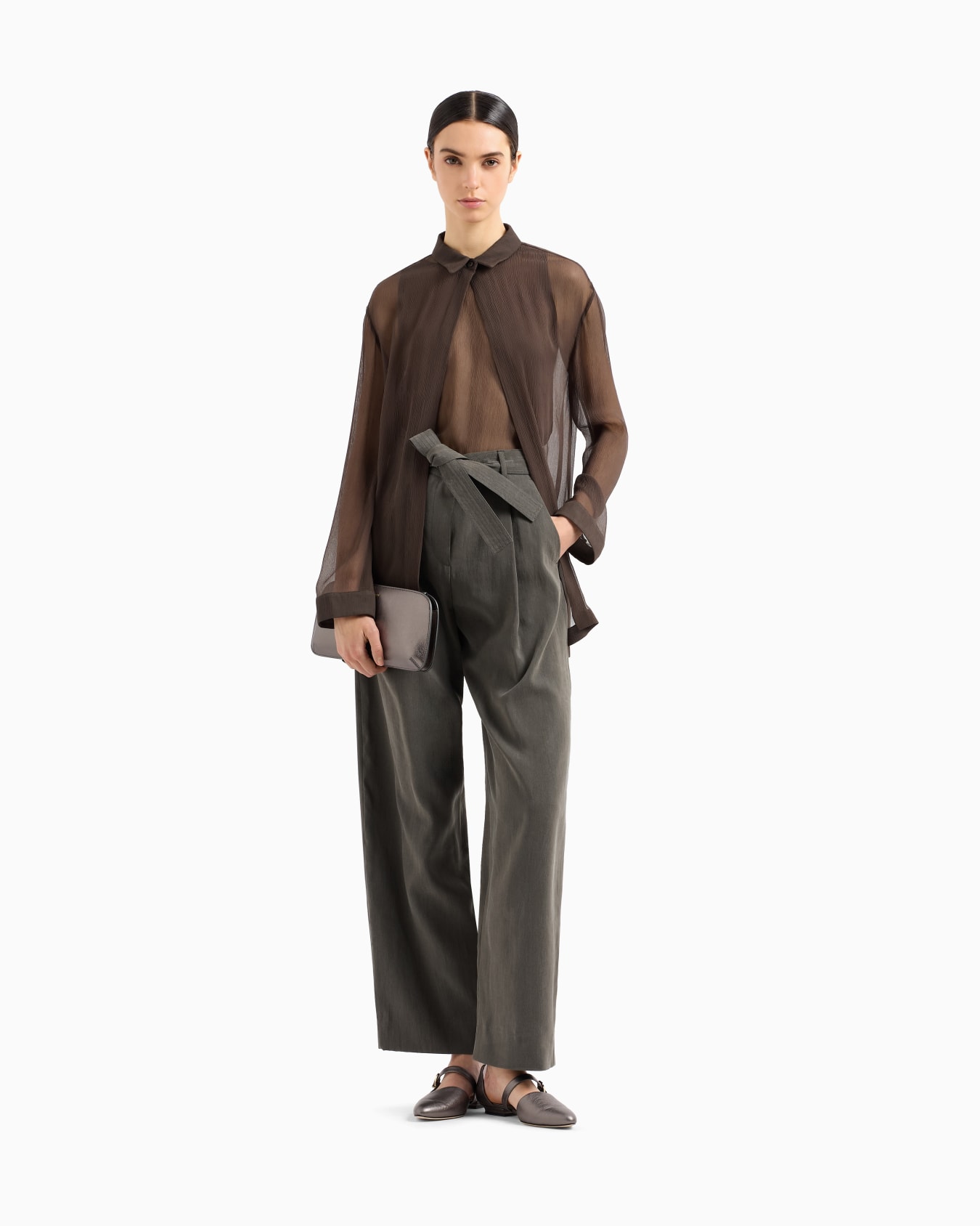 Silk crépon loose shirt Slide 1