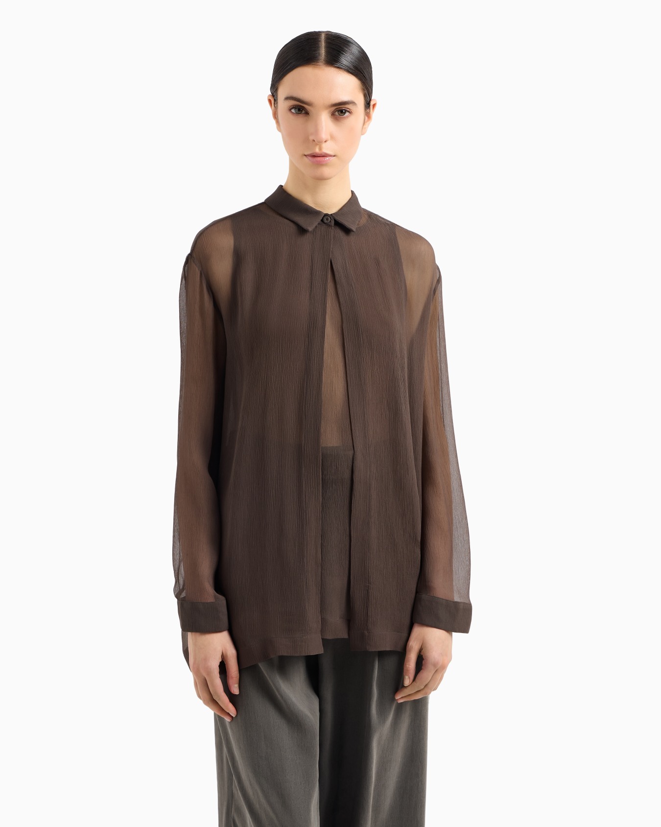 Silk crépon loose shirt Slide 3