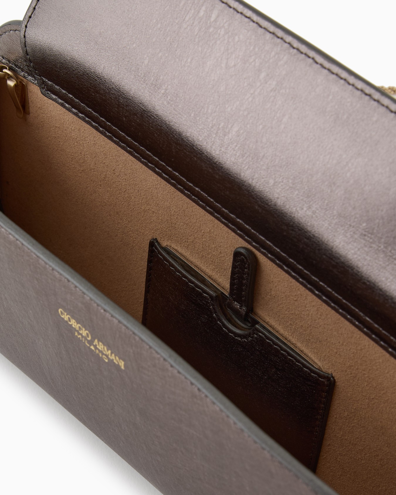 Lamé leather la Prima horizontal clutch bag Slide 3