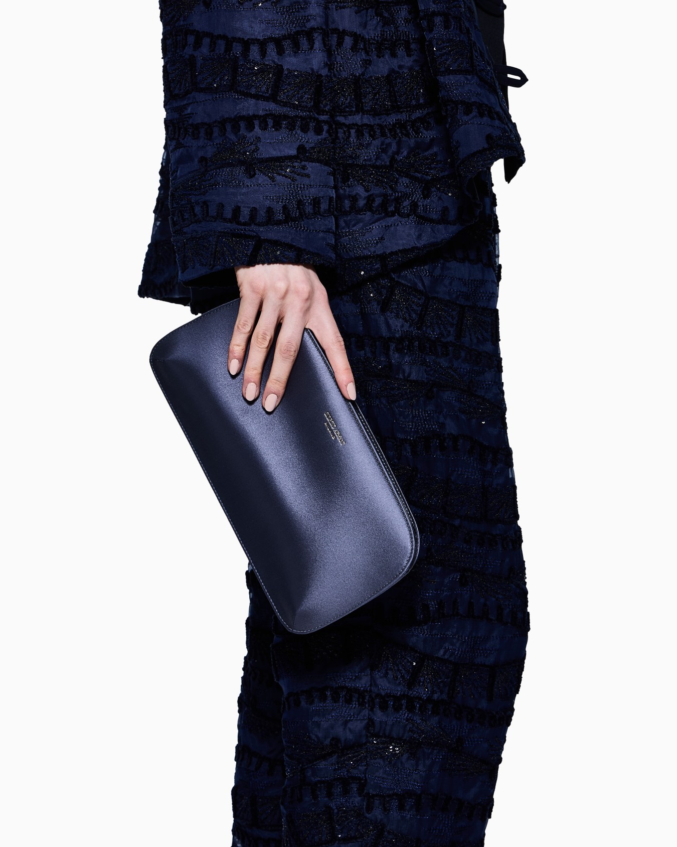 Satin horizontal la Prima clutch bag Slide 5