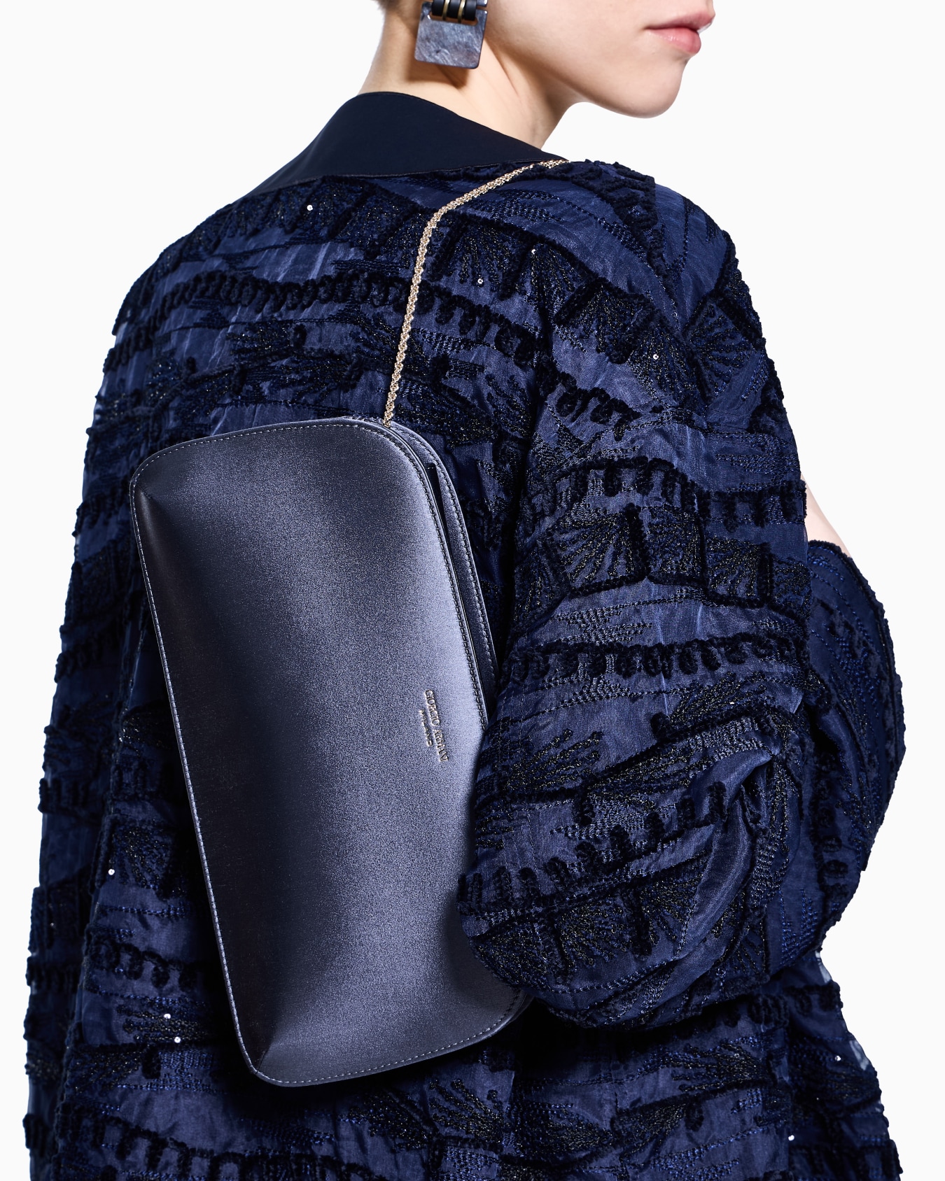 Satin horizontal la Prima clutch bag Slide 6