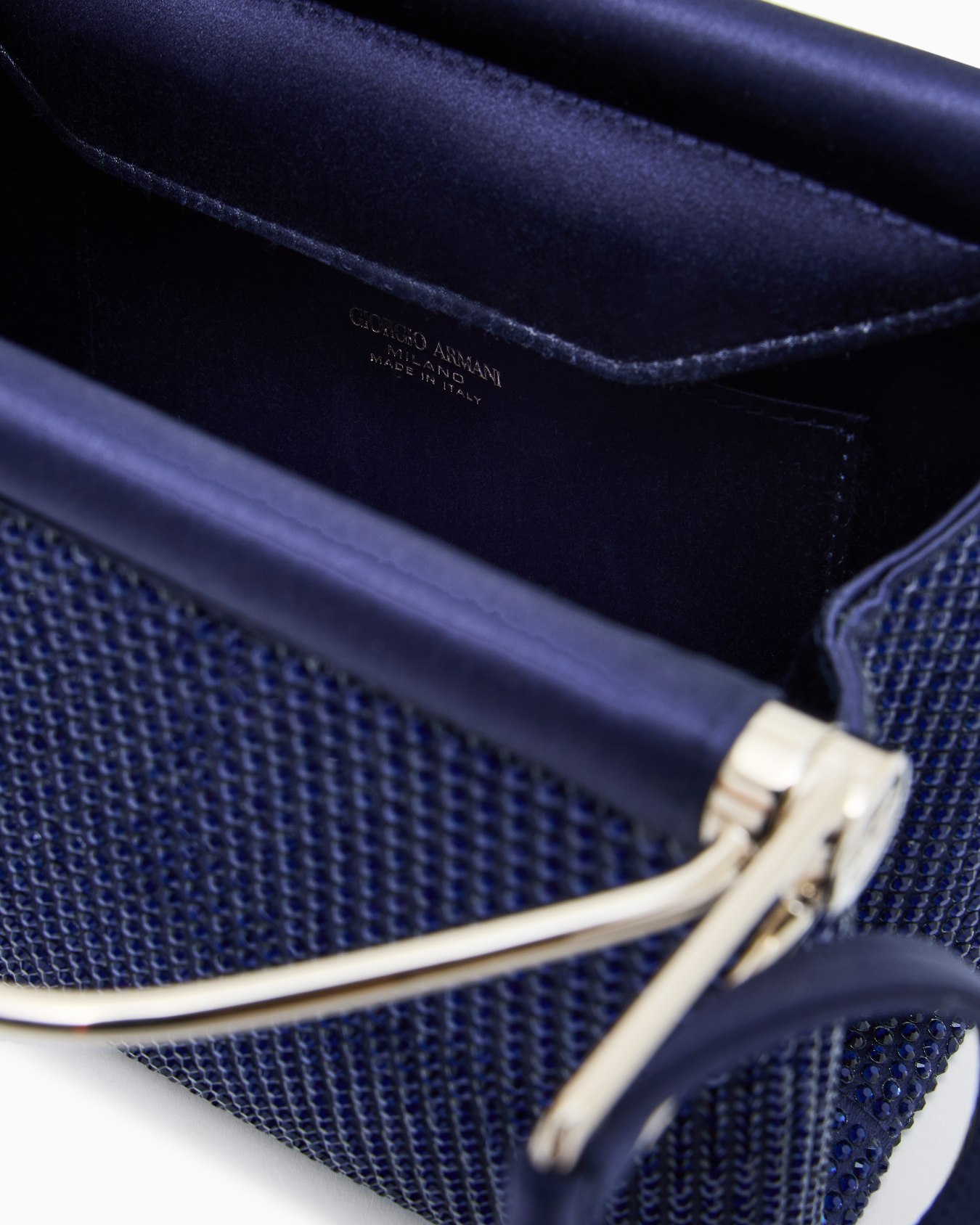 Small satin and rhinestone handbag Slide 3