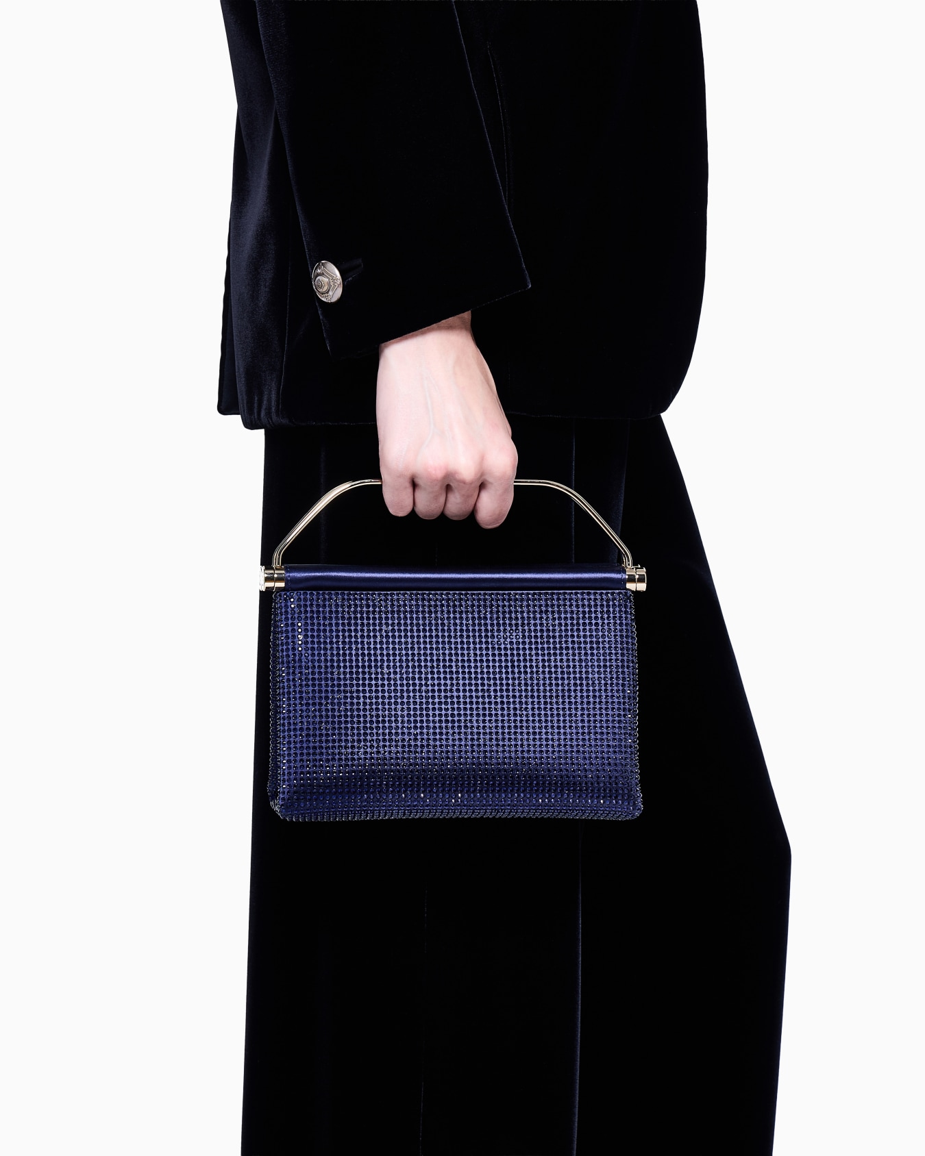 Small satin and rhinestone handbag Slide 5