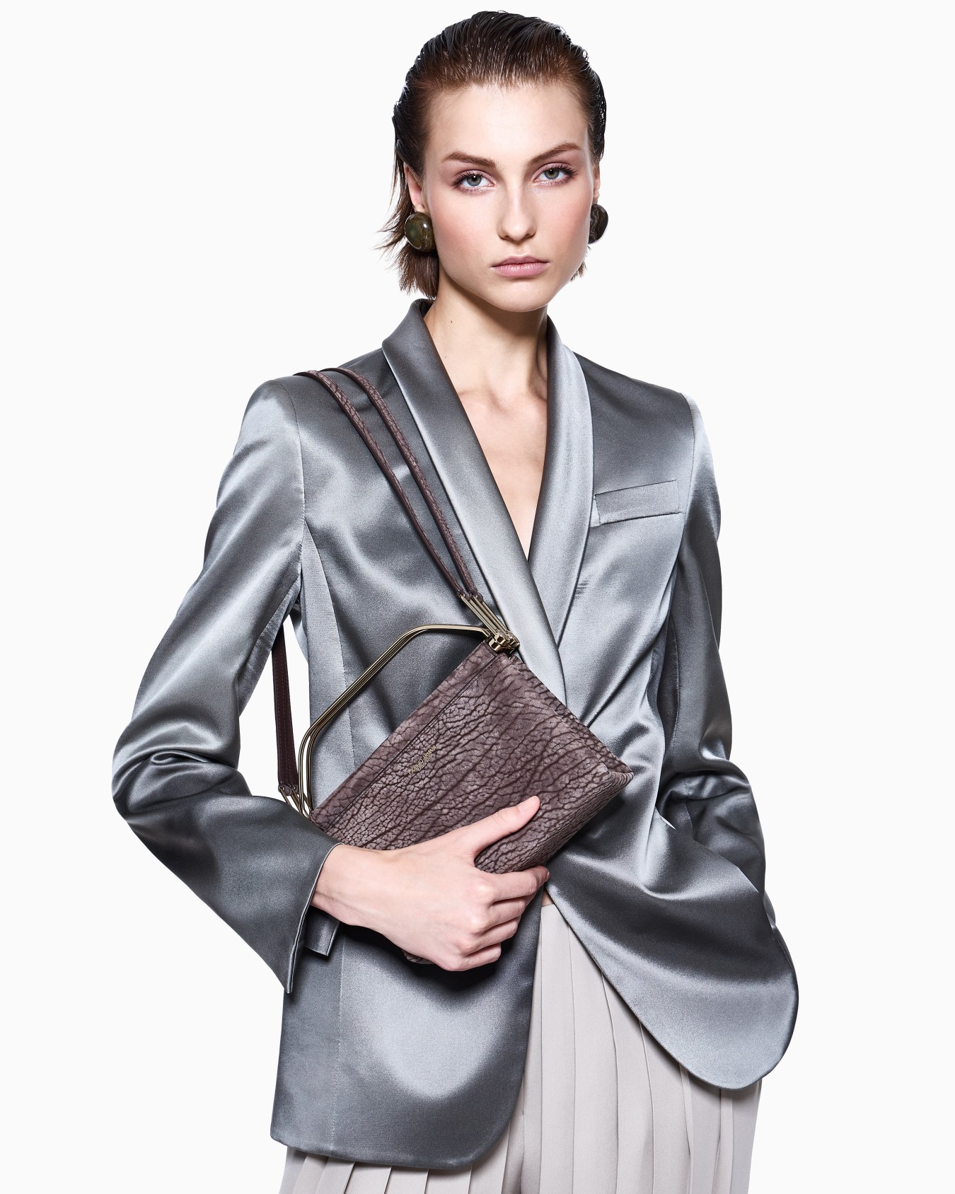 Small handbag in printed nubuck Slide 6