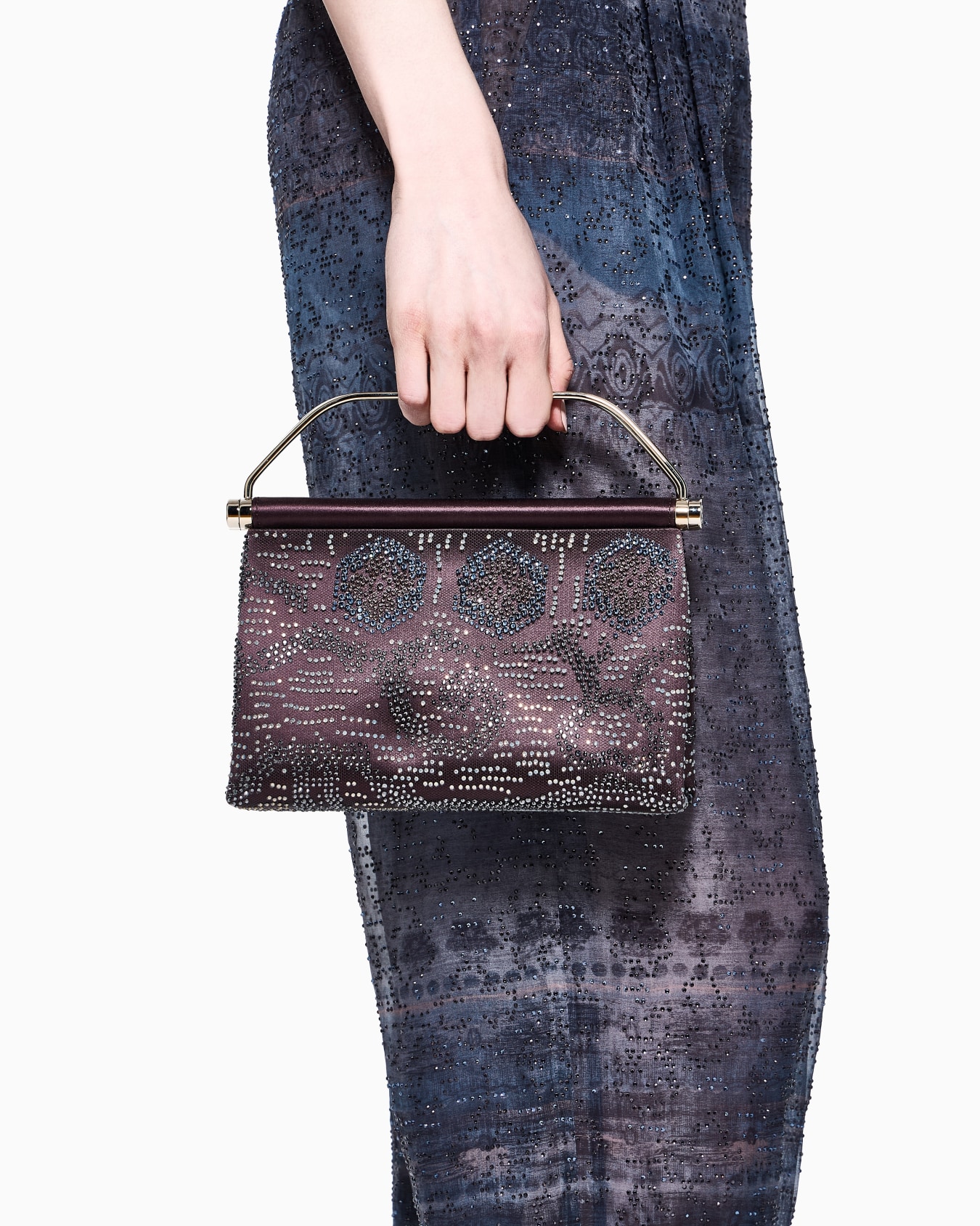 ハンドバッグ サテン／ラインストーン スモール スライドする 5