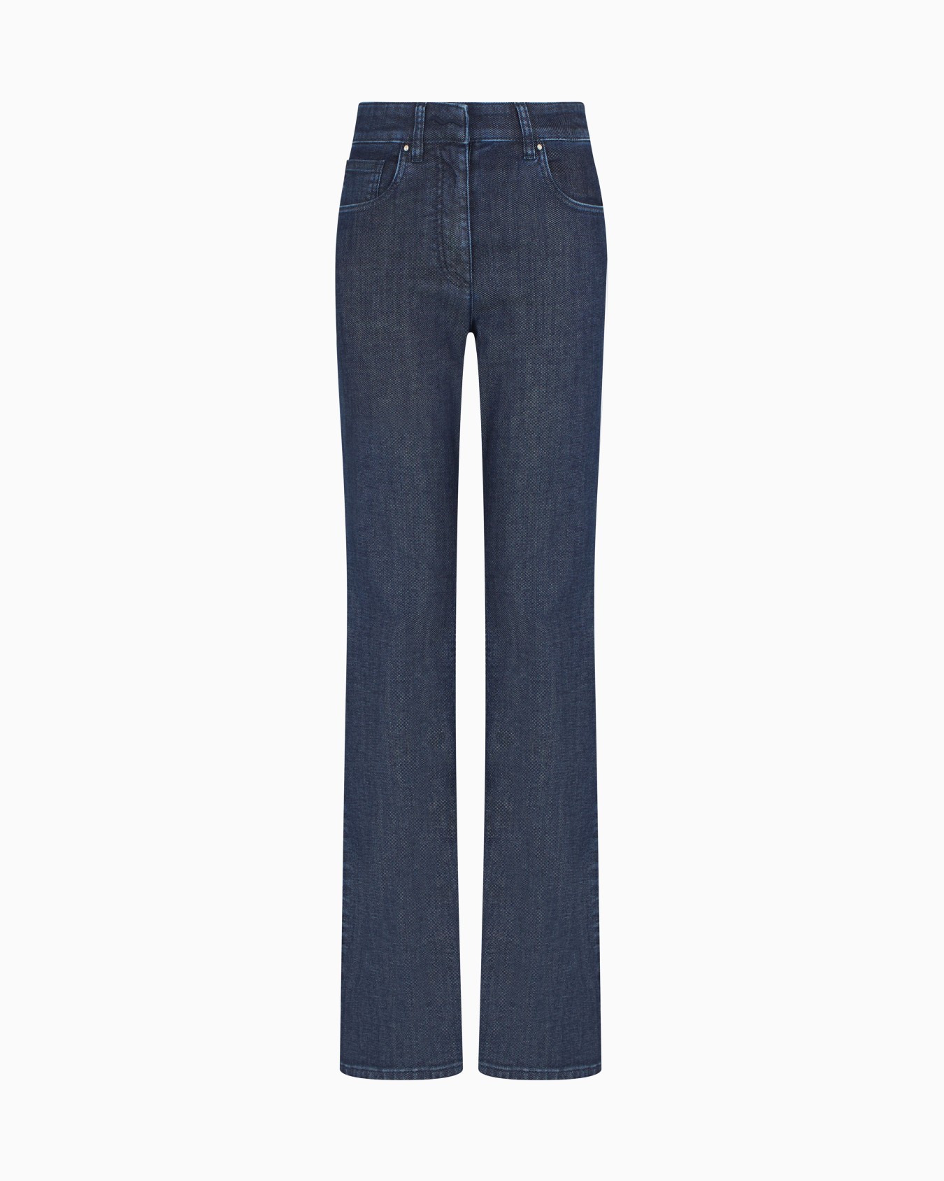 Denim Collection five-pocket flared trousers in stretch denim Slide 0