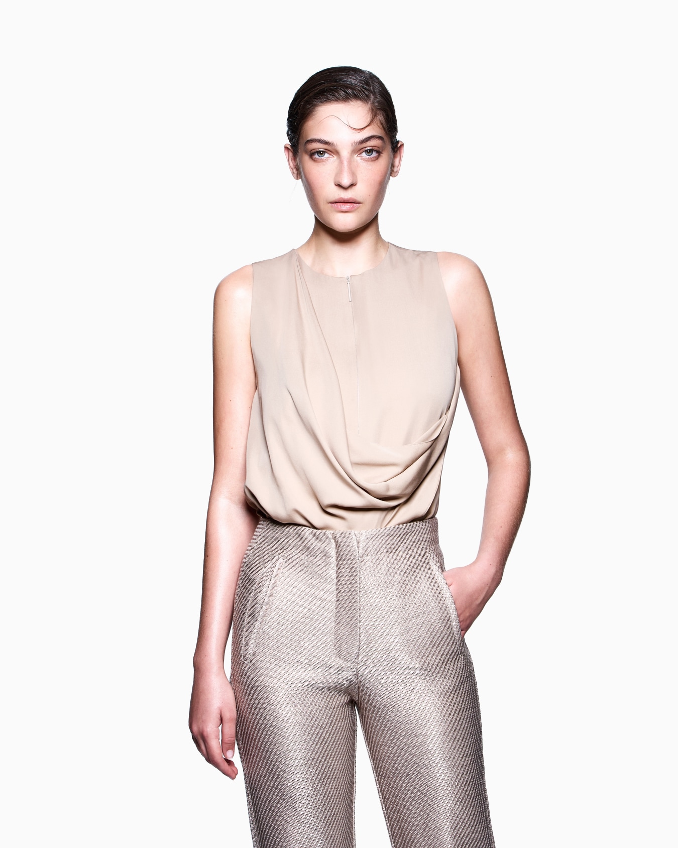 Top in silk double georgette Slide 3