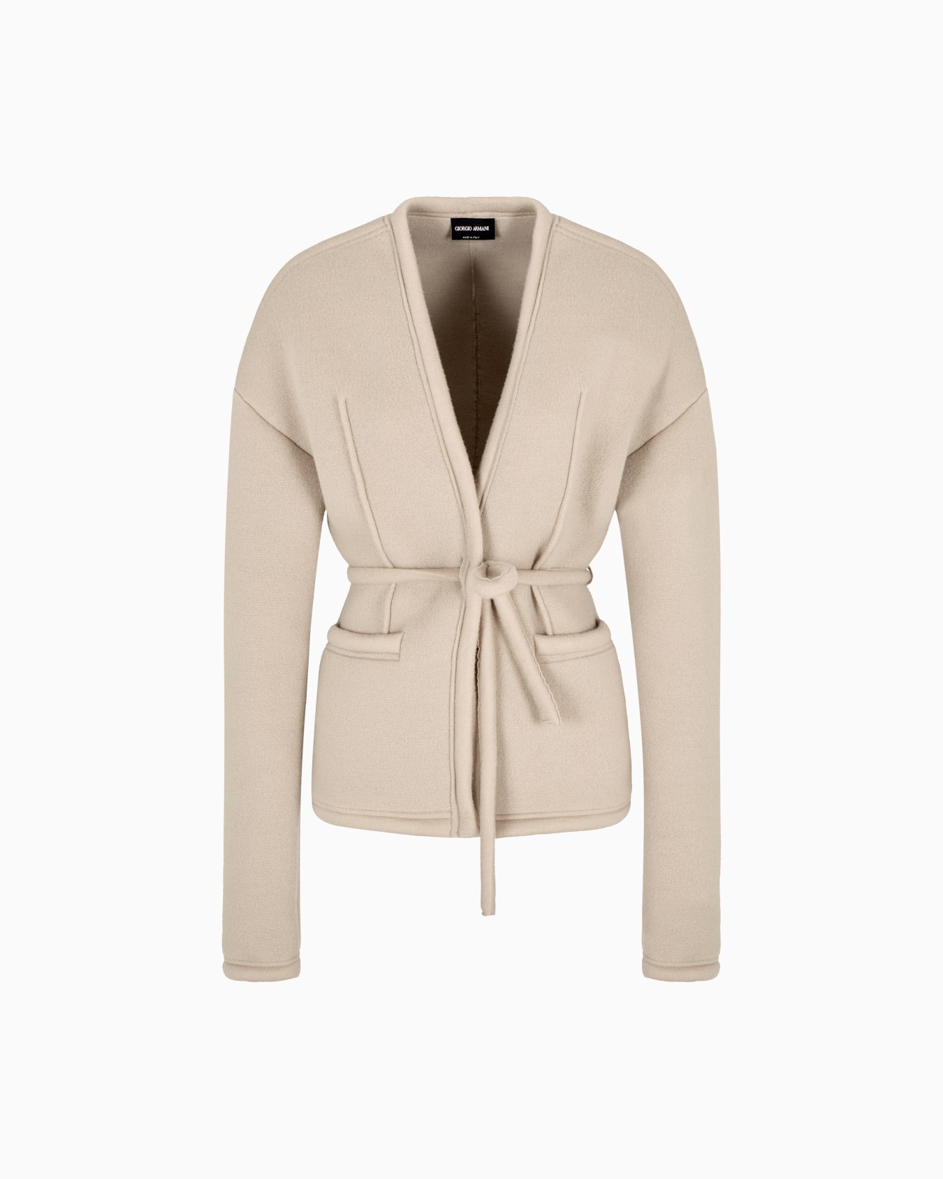 Chaqueta de abotonadura sencilla de punto de cachemir y viscosa Diapositiva 0