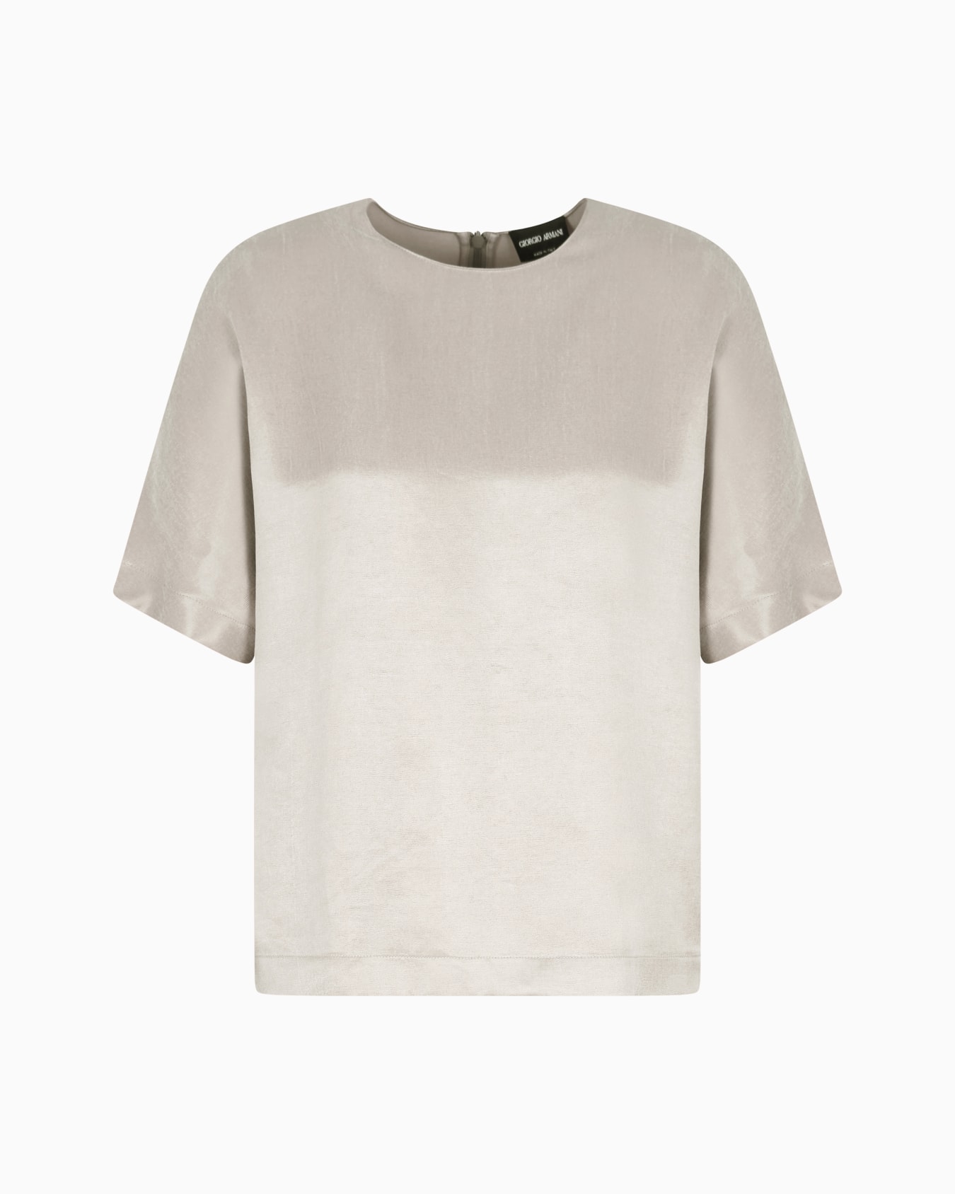 Cupro and viscose crew-neck blouse Slide 0