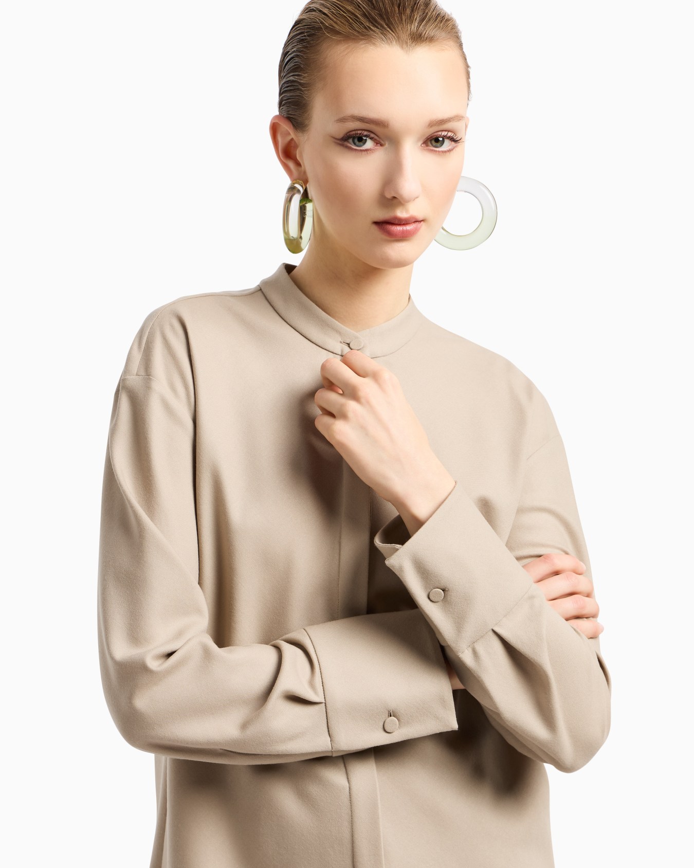 Long-sleeved fluid wool shirt Slide 4