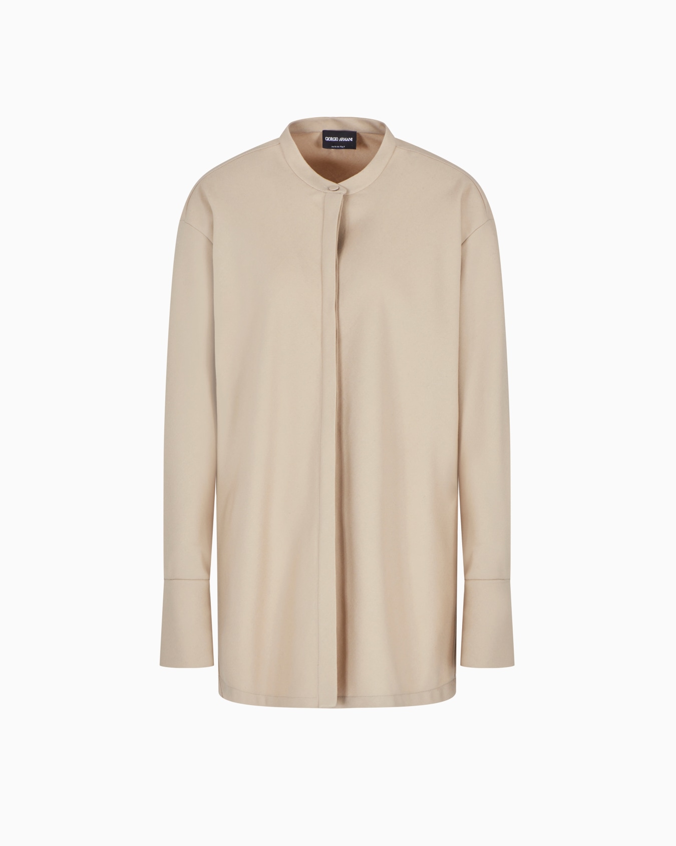 Long-sleeved fluid wool shirt Slide 0