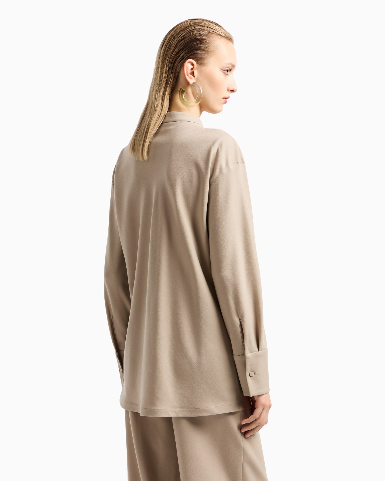 Long-sleeved fluid wool shirt Slide 2