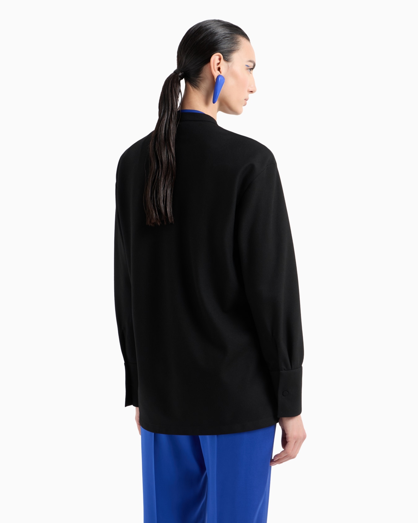 Long-sleeved fluid wool shirt Slide 3