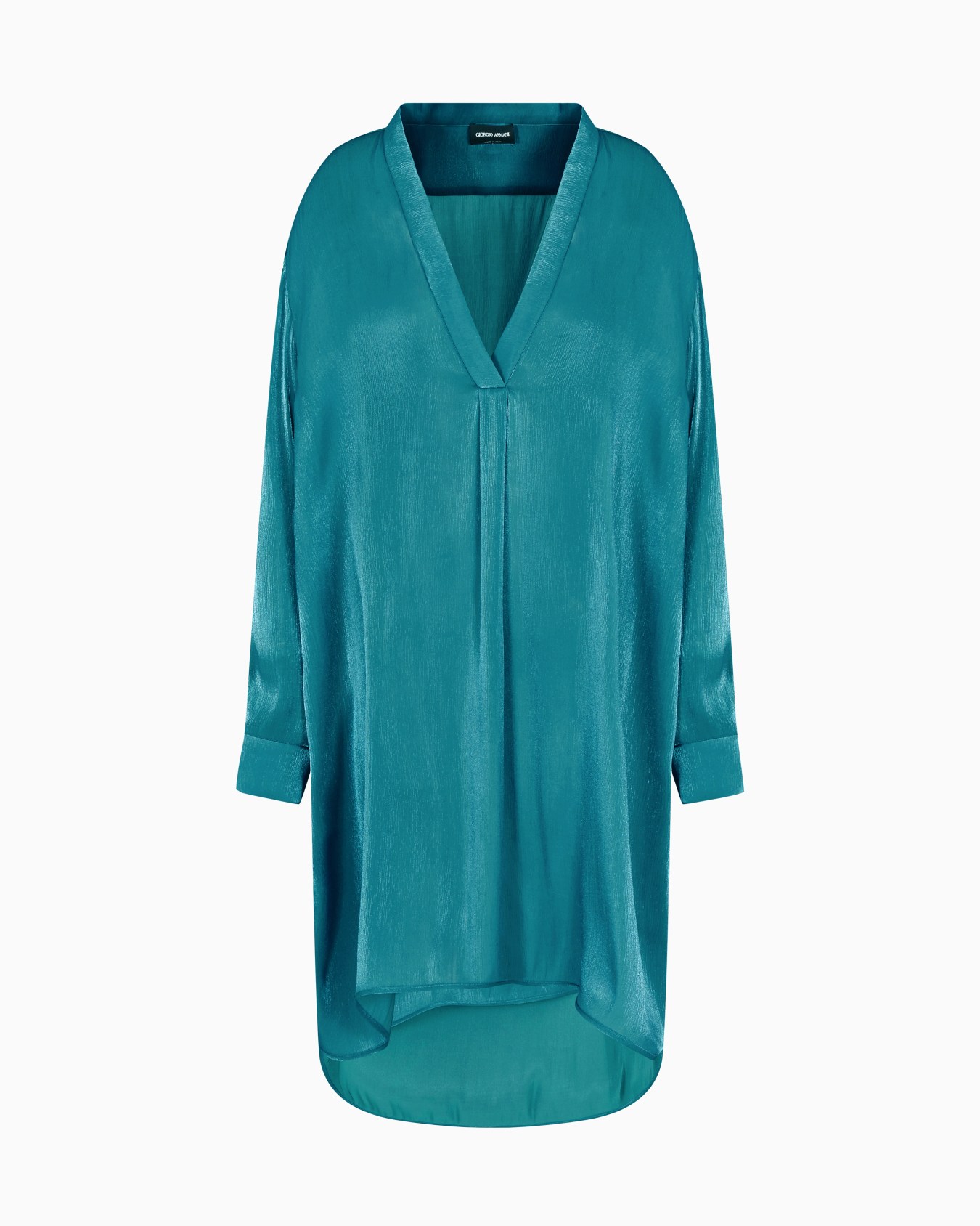 Long shirt in shiny fabric Slide 0