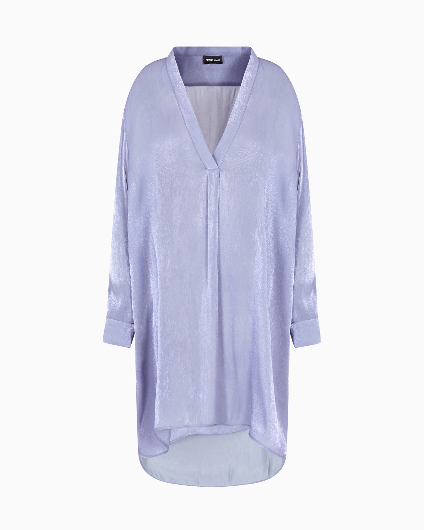 Long shirt in shiny fabric Slide 0