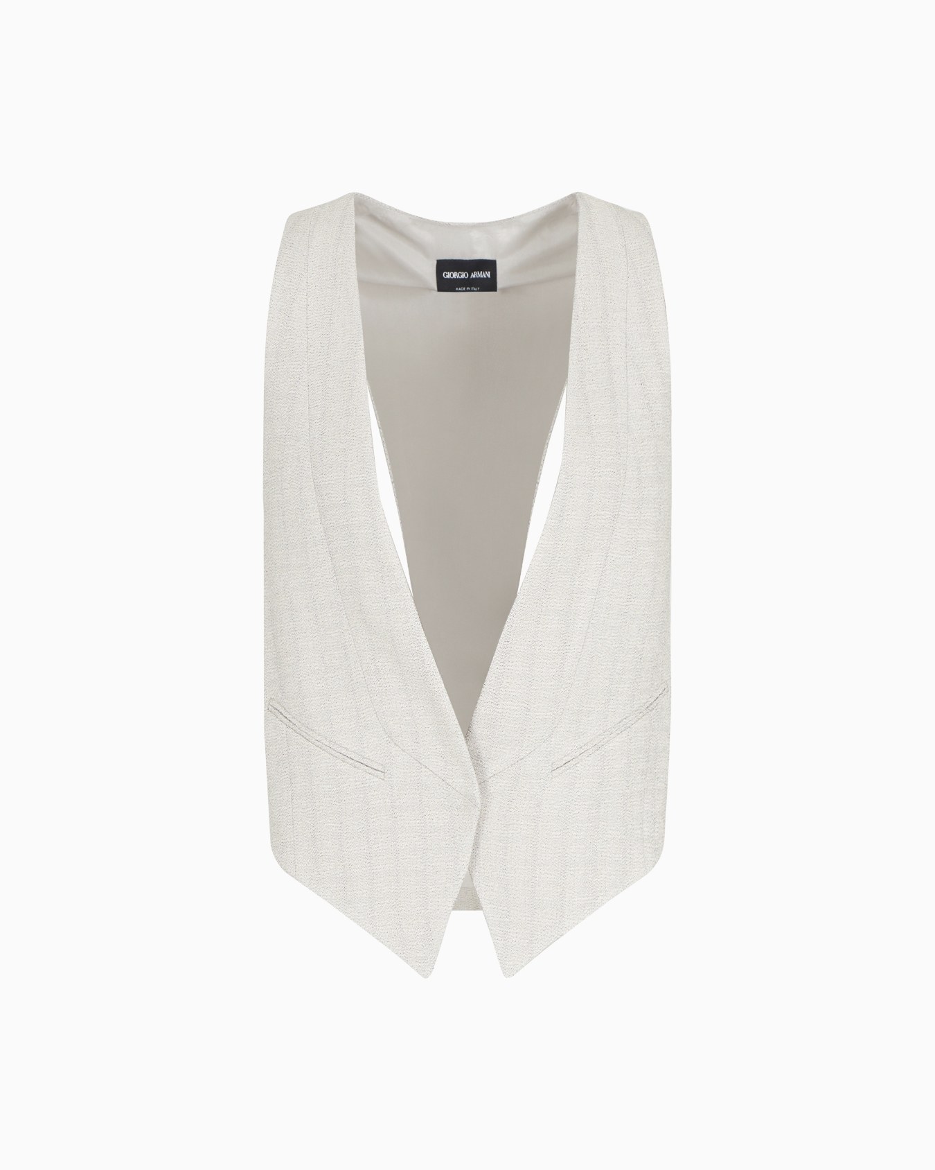 Single-breasted waistcoat in armure viscose crêpe Slide 0