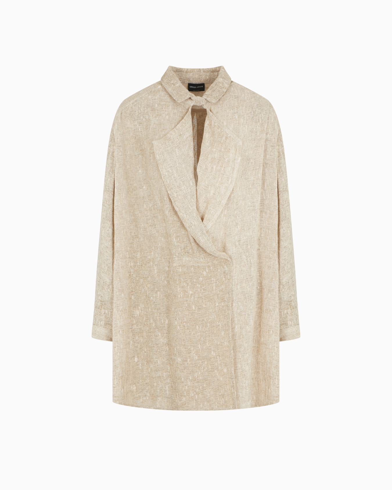 Long shirt in viscose and linen crêpe Slide 0