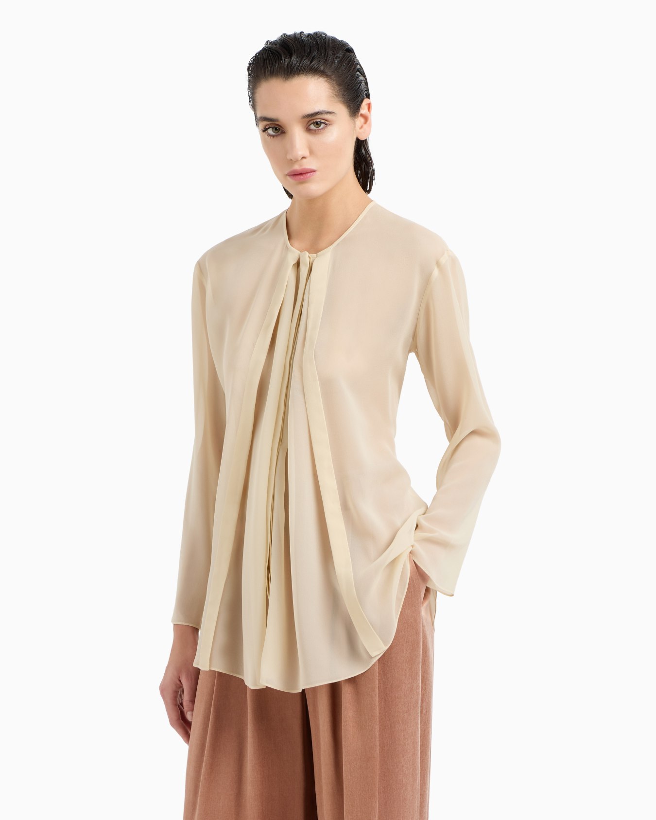 Silk georgette shirt Slide 3