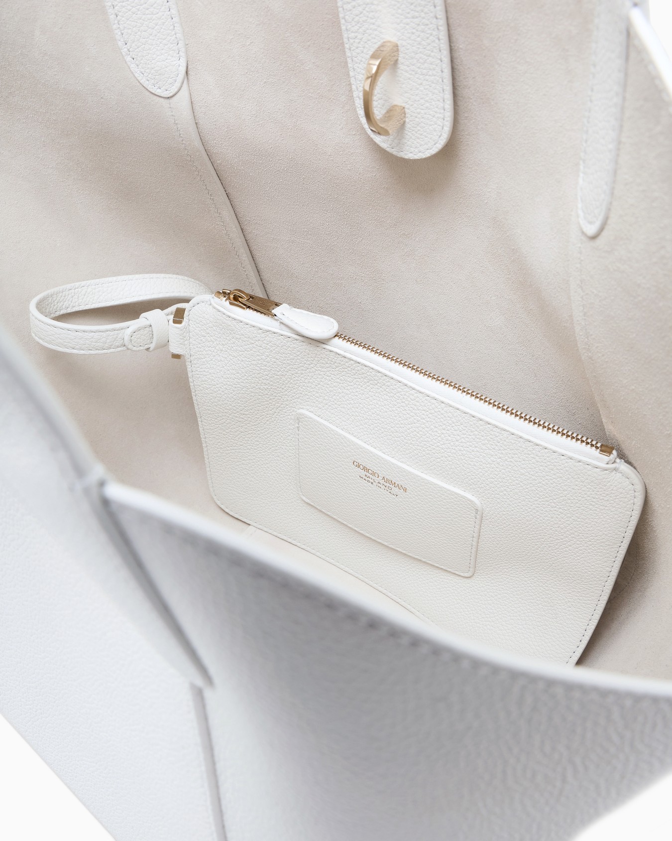 Sac à main de taille moyenne en cuir grainé Diapositive 3