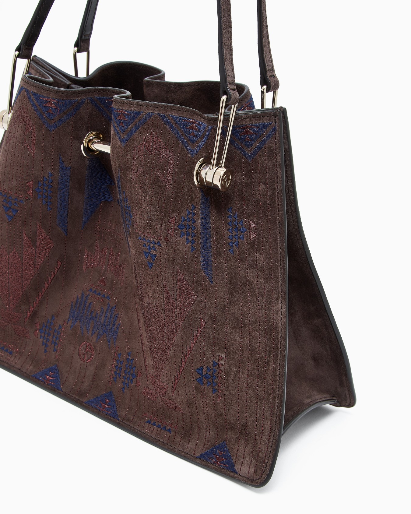 Small embroidered suede shopper bag Slide 4
