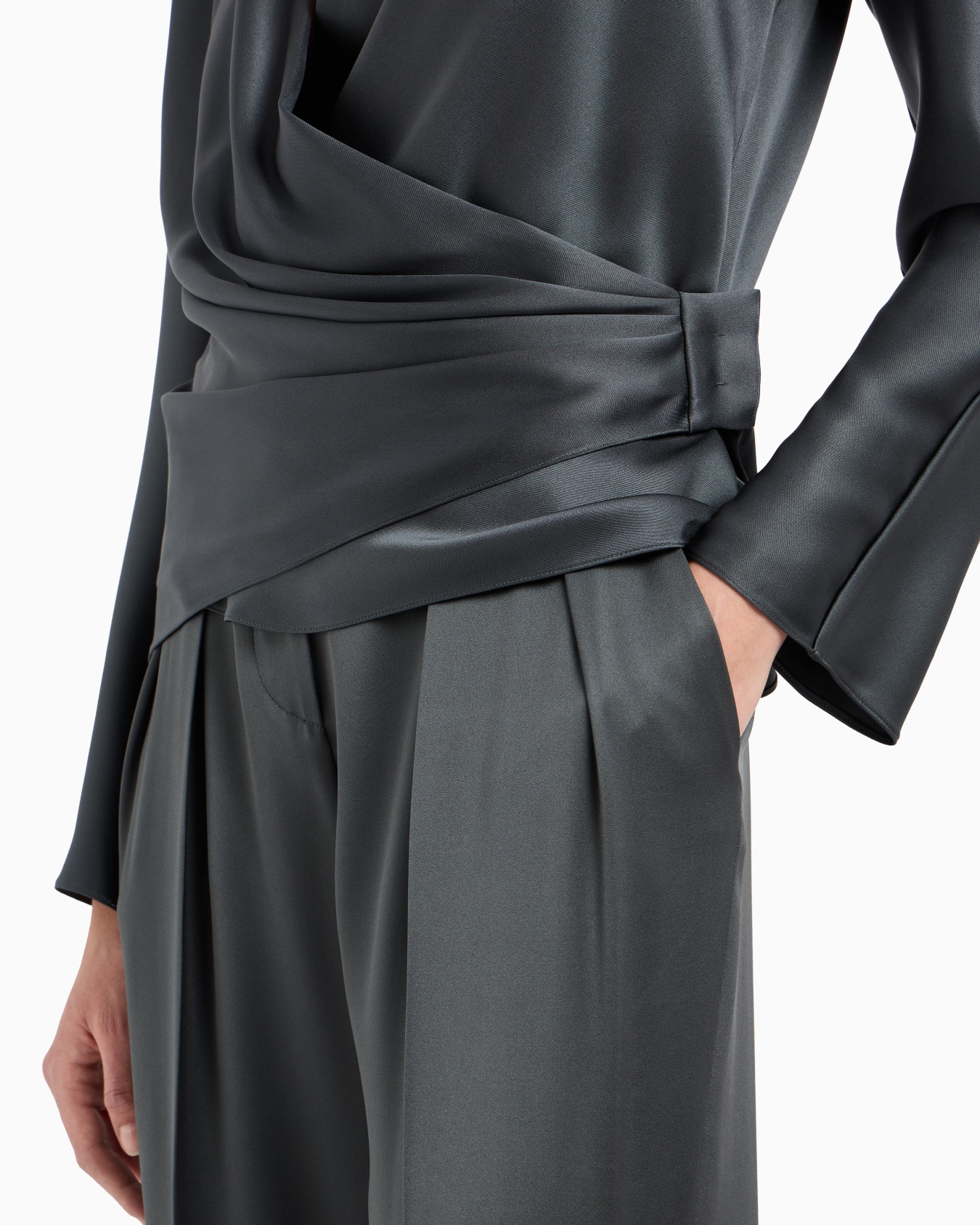 Chemise en satin double de soie Diapositive 4